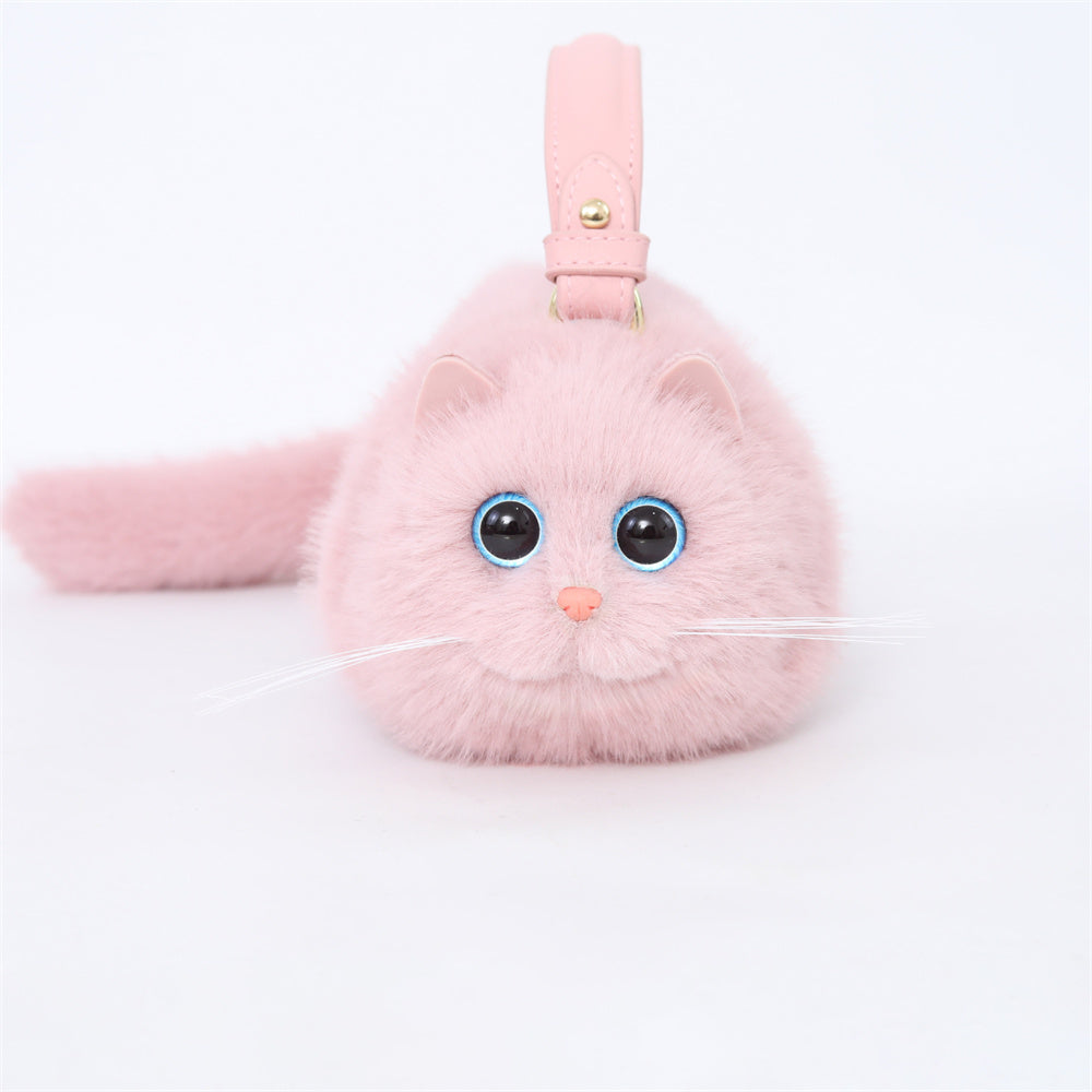 27CM Cute Black Cat Plush Shoulder Bag Kitty Shaped Crossbody Handbag Spacious Design Presents For Cat Lovers