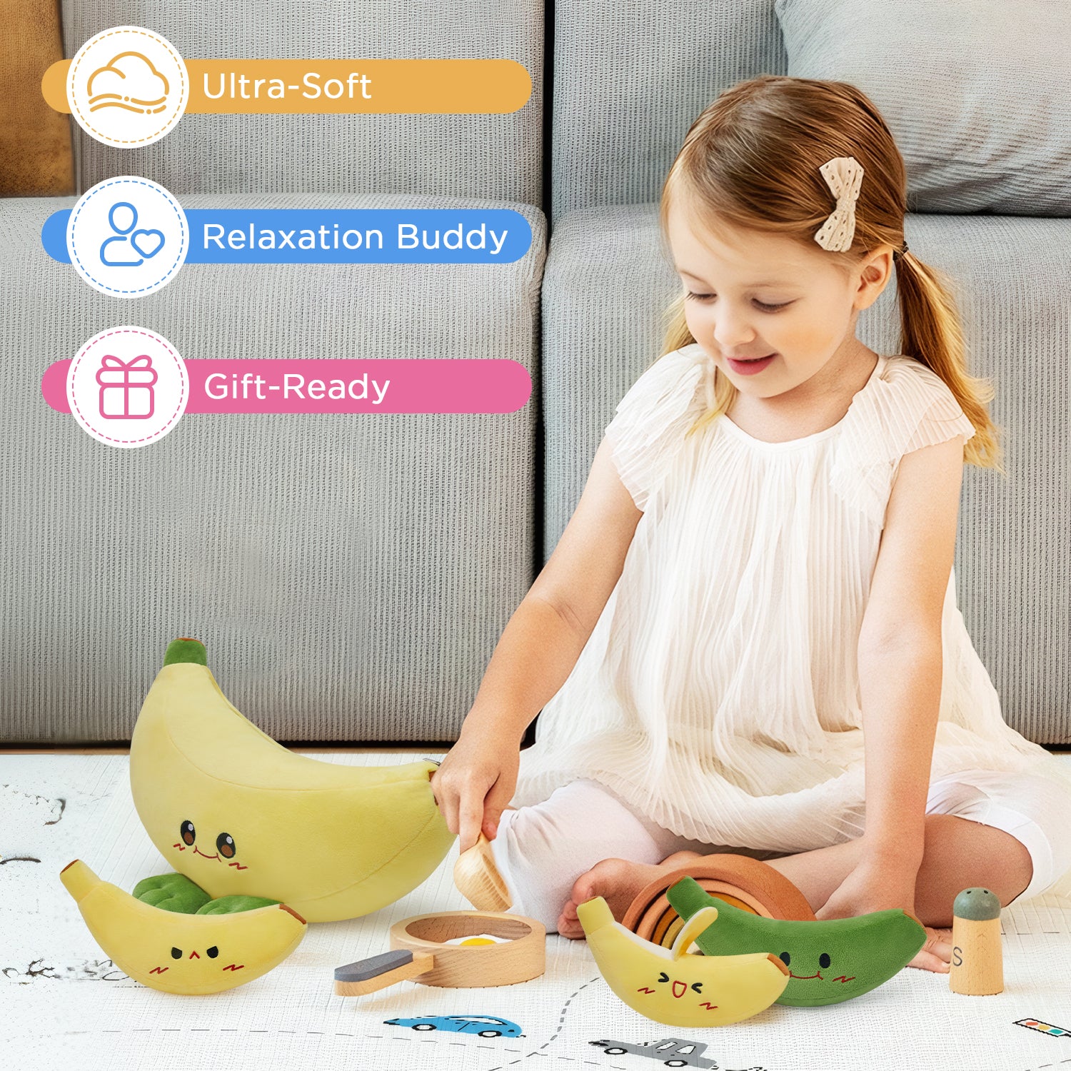 30CM OLAOLA Banana Plush Pillow Stuffed Plushies Cute Fruit Plush Toy For Kids Adults Birthday Gift