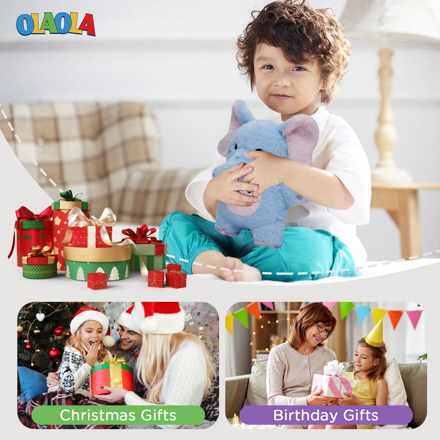 30CM OLAOLA Elephant Original Plush Toys Soft Stuffed Dolls Animals Plushies Birthday Gift