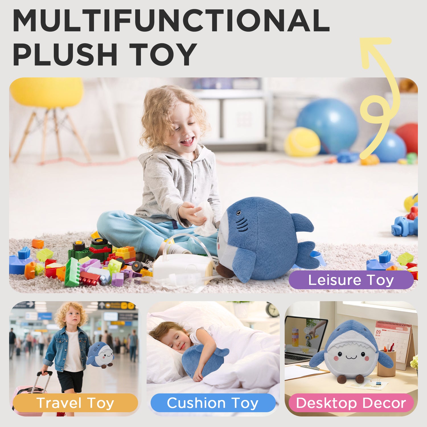30CM OLAOLA Mini Shark Emotional Stuffed Animals Soft Plush Toys Pillow Cute Plushies For Kids Adults Birthday Gift