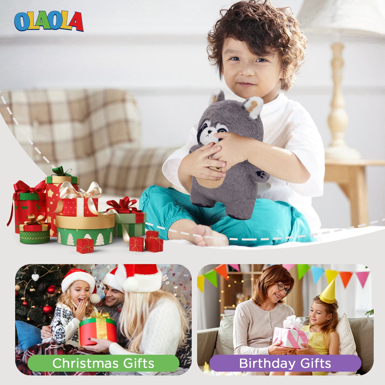 30CM OLAOLA Raccoon Original Plush Toys Soft Stuffed Dolls Animals Plushies Birthday Gift