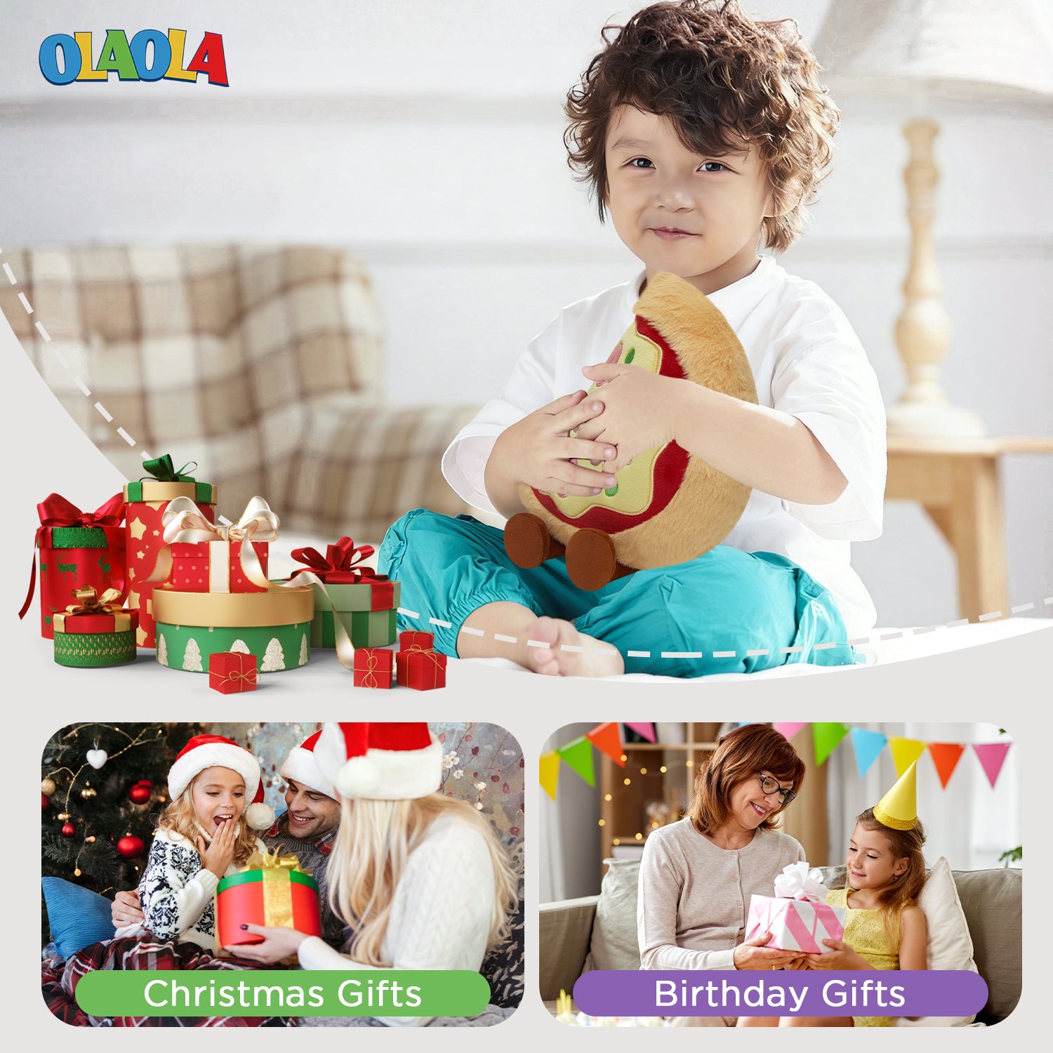 31CM OLAOLA Pizza Original Plush Toys Soft Stuffed Dolls Food Plushies Birthday Gift