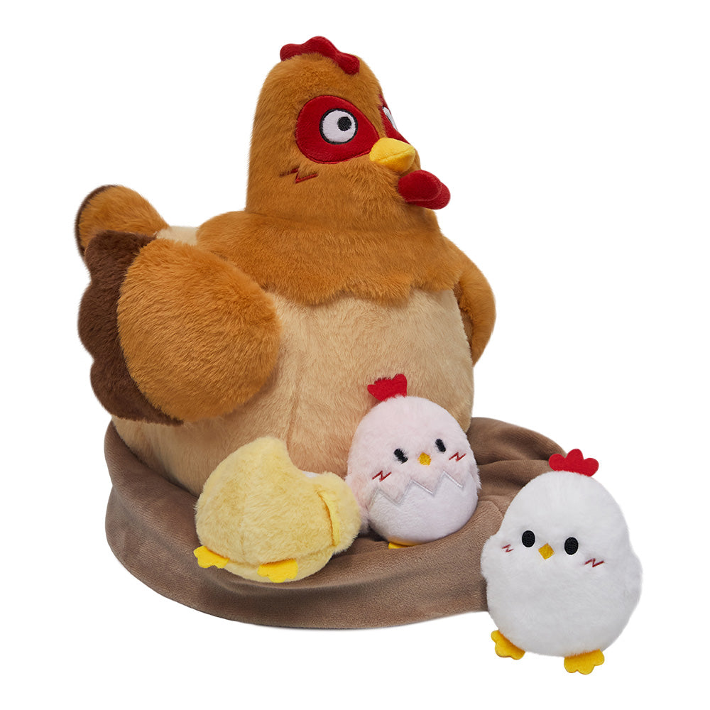 32CM OLAOLA Chicken Stuffed Animal Egg Laying Stuffed Chicken Toy For Kids Soft Plush Toy Doll Pillow Christmas Easter Gift