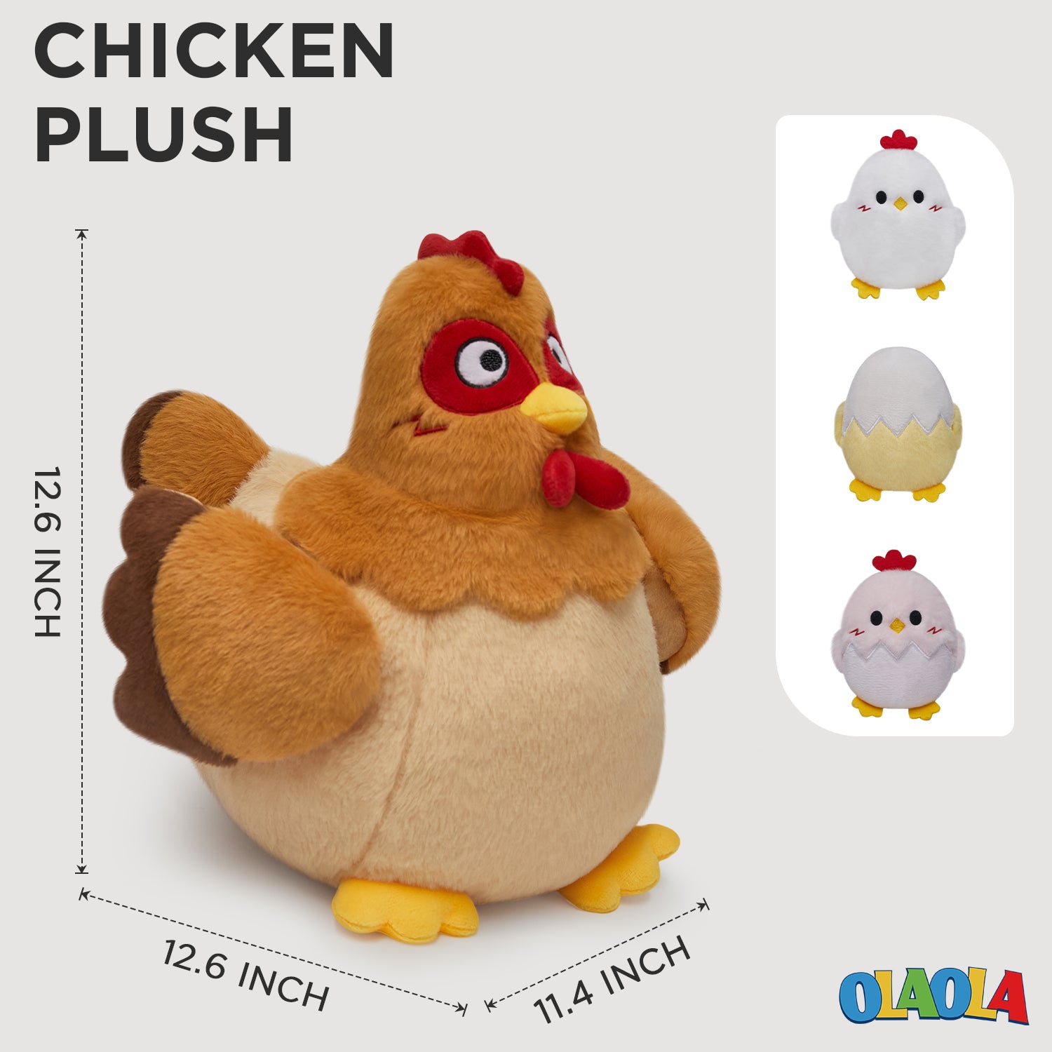 32CM OLAOLA Chicken Stuffed Animal Egg Laying Stuffed Chicken Toy For Kids Soft Plush Toy Doll Pillow Christmas Easter Gift