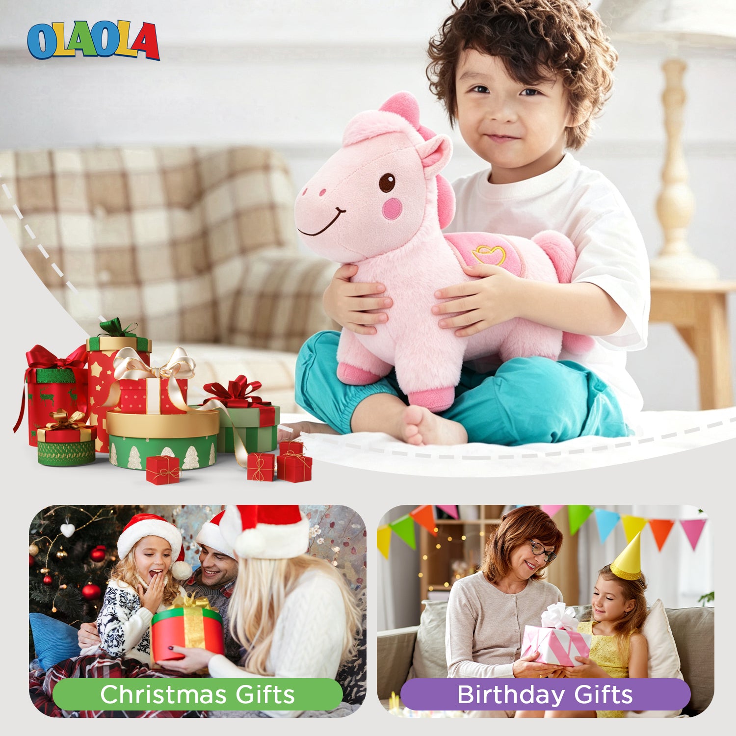 32CM OLAOLA Horse Stuffed Animal Plush Toy Soft Doll Pillow Plushies Birthday Christmas Gift