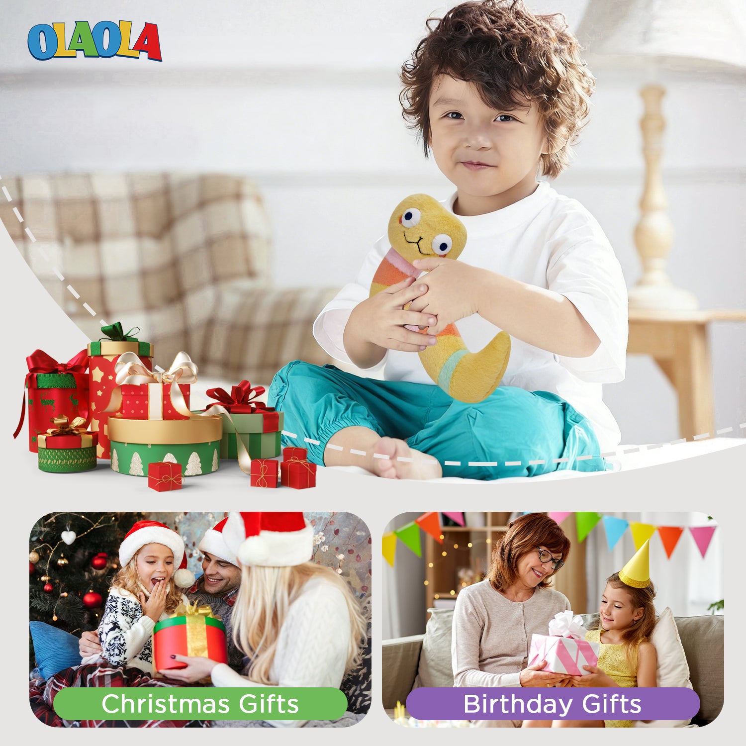 32CM OLAOLA Snake Original Plush Toys Soft Stuffed Dolls Animals Plushies Birthday Gift