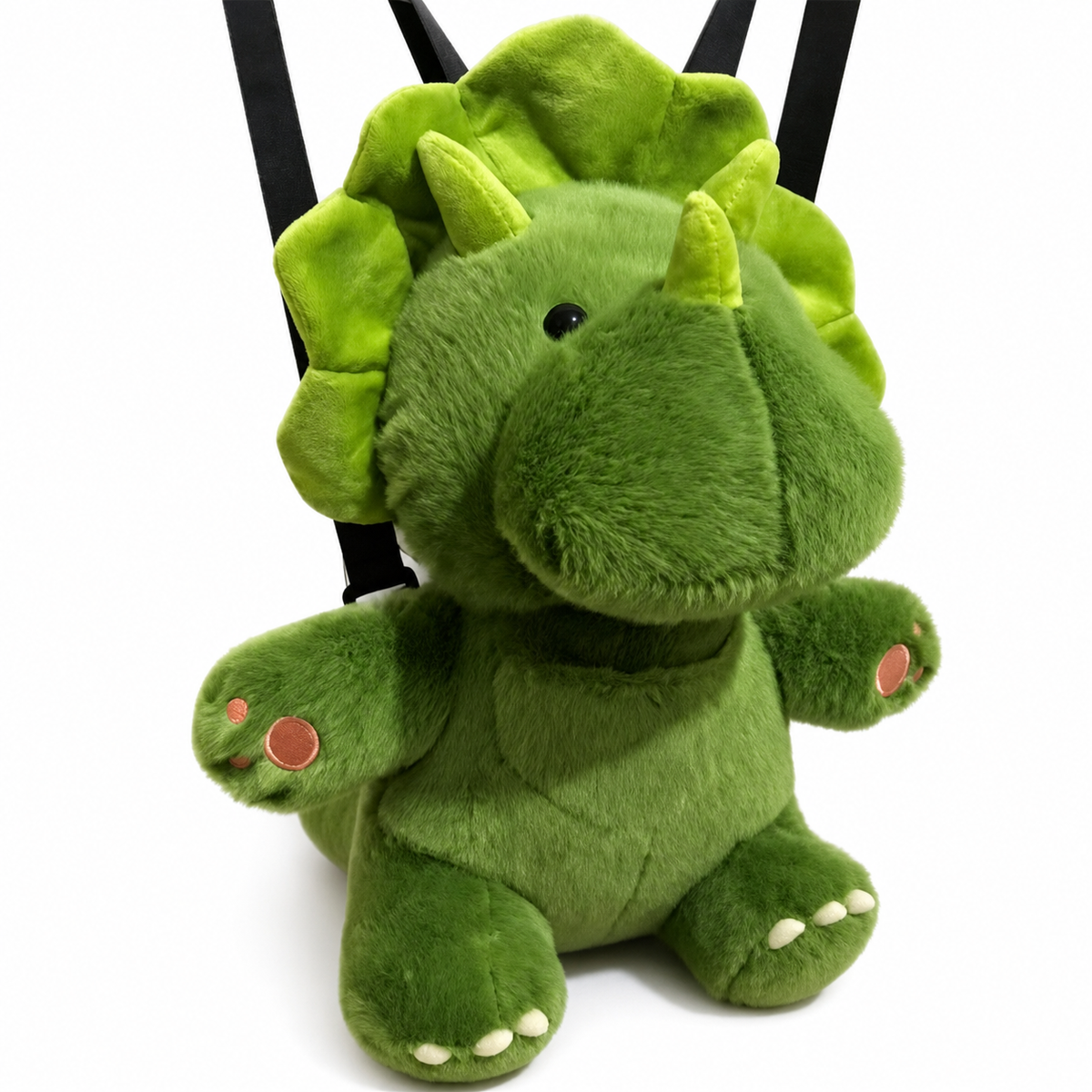 35CM Green Triceratops Plush Crossbody Bag Stuffed Animal Backpack Kawaii Bag Halloween Christmas Gift For Adult Kids