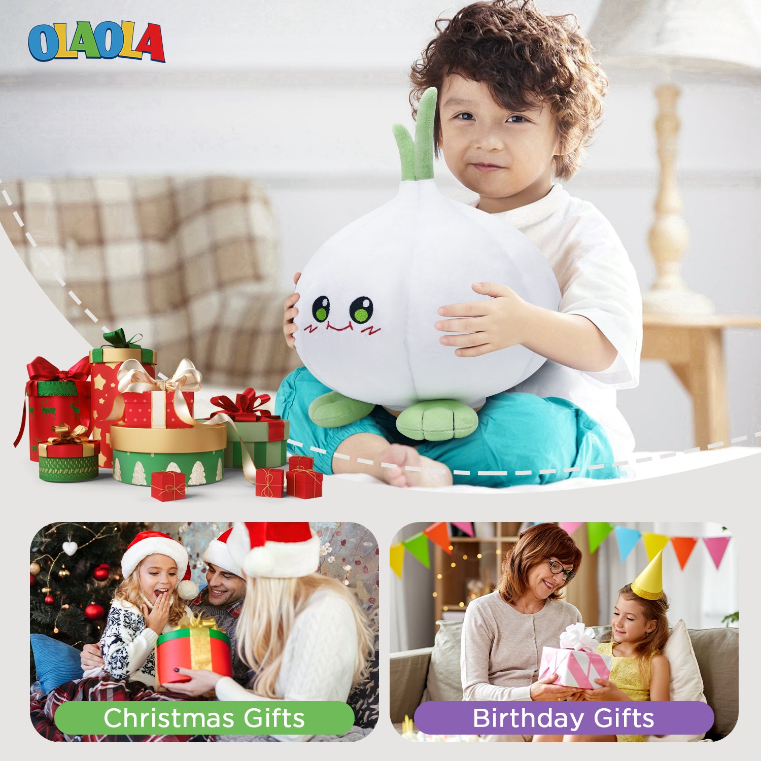 35CM OLAOLA Garlic Original Plush Toys Soft Stuffed Animals Dolls Plushies Birthday Halloween Gift
