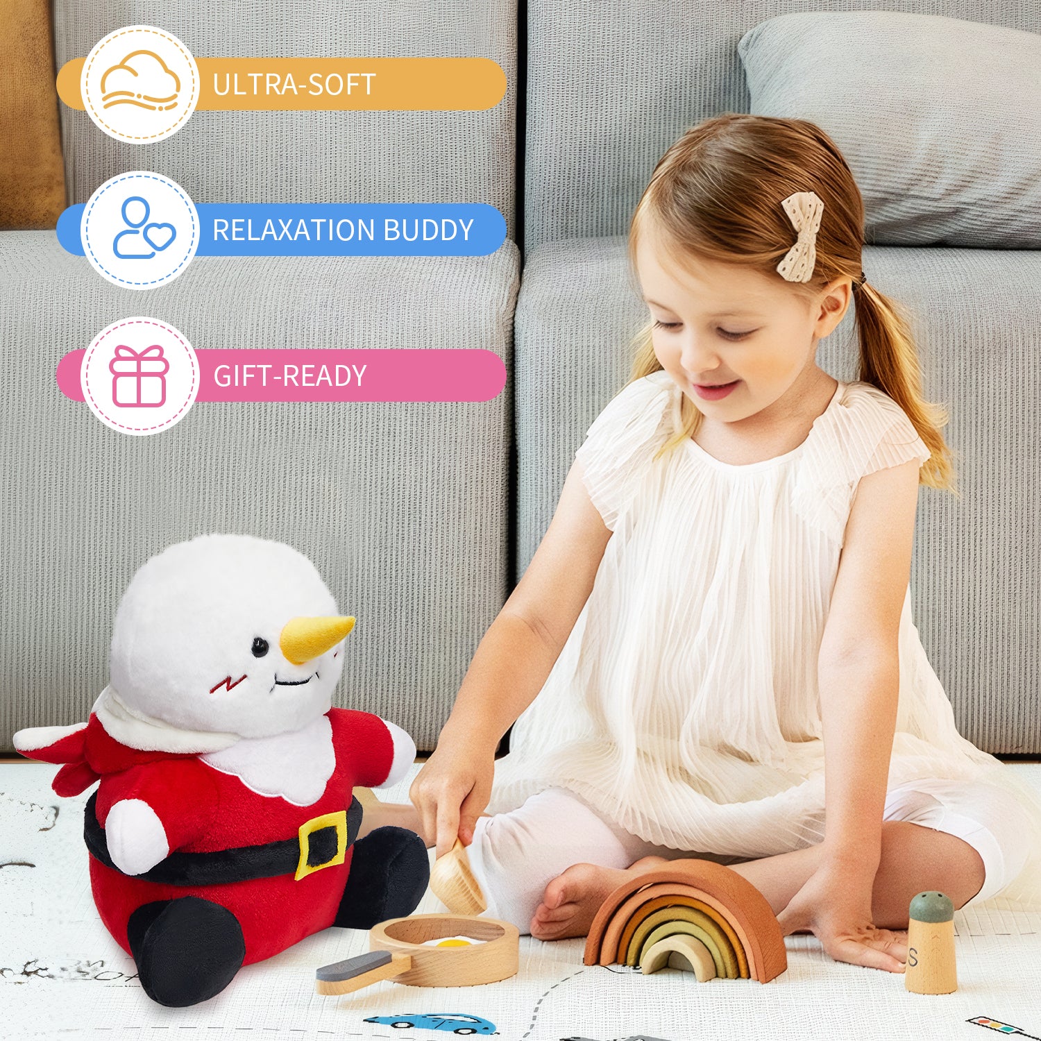 38CM OLAOLA Snowman With Reindeer Suit Plush Toys Plushies Soft Stuffed Dolls Animals Toys Christmas Birthday Gift