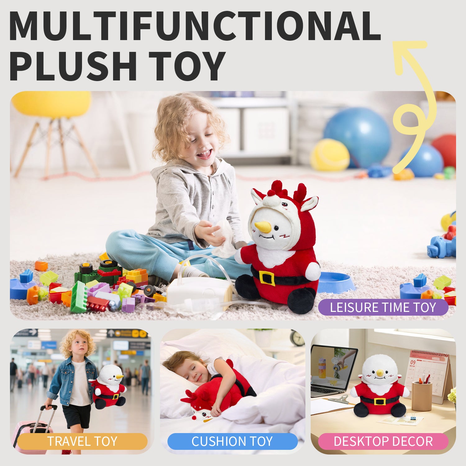 38CM OLAOLA Snowman With Reindeer Suit Plush Toys Plushies Soft Stuffed Dolls Animals Toys Christmas Birthday Gift