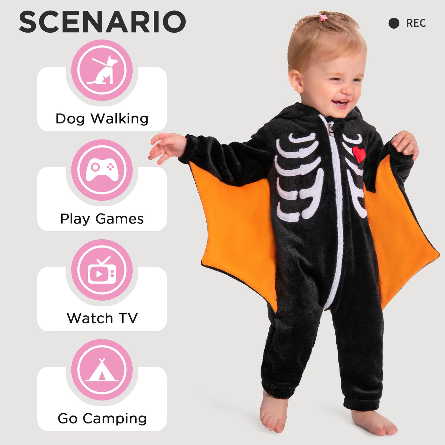OLAOLA Baby Bat Pajamas Animal Onesie Toddler Romper Plush Dress Up Infant Outfits Halloween Cosplay Costume