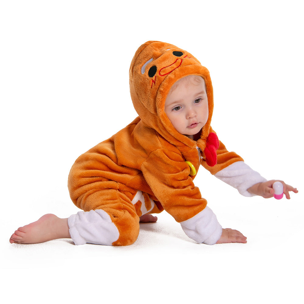 OLAOLA Baby Gingerbread Man Pajamas Animal Onesie Toddler Romper Plush Dress Up Infant Outfits Christmas Cosplay Costume