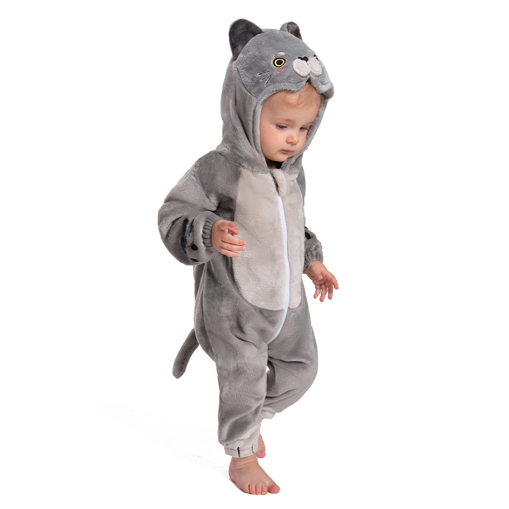 OLAOLA Baby's Cat Animal Onesie Plush Soft Flannel Warm Home Pet Pajamas One-Piece Sleepwear