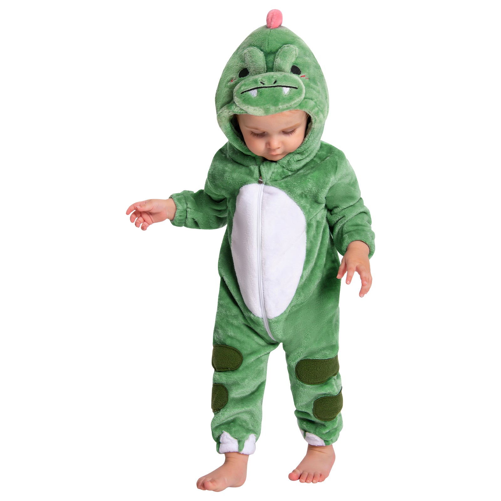 OLAOLA Baby's Dinosaur Animal Onesie Plush Soft Flannel Warm Home Pajamas One-Piece Sleepwear