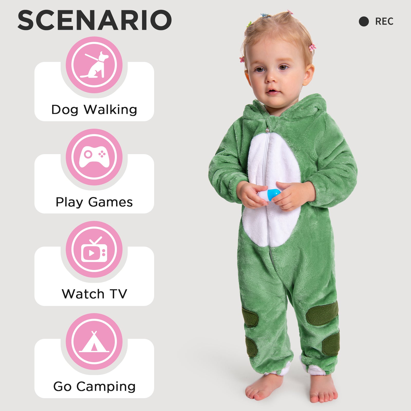 OLAOLA Baby's Dinosaur Animal Onesie Plush Soft Flannel Warm Home Pajamas One-Piece Sleepwear