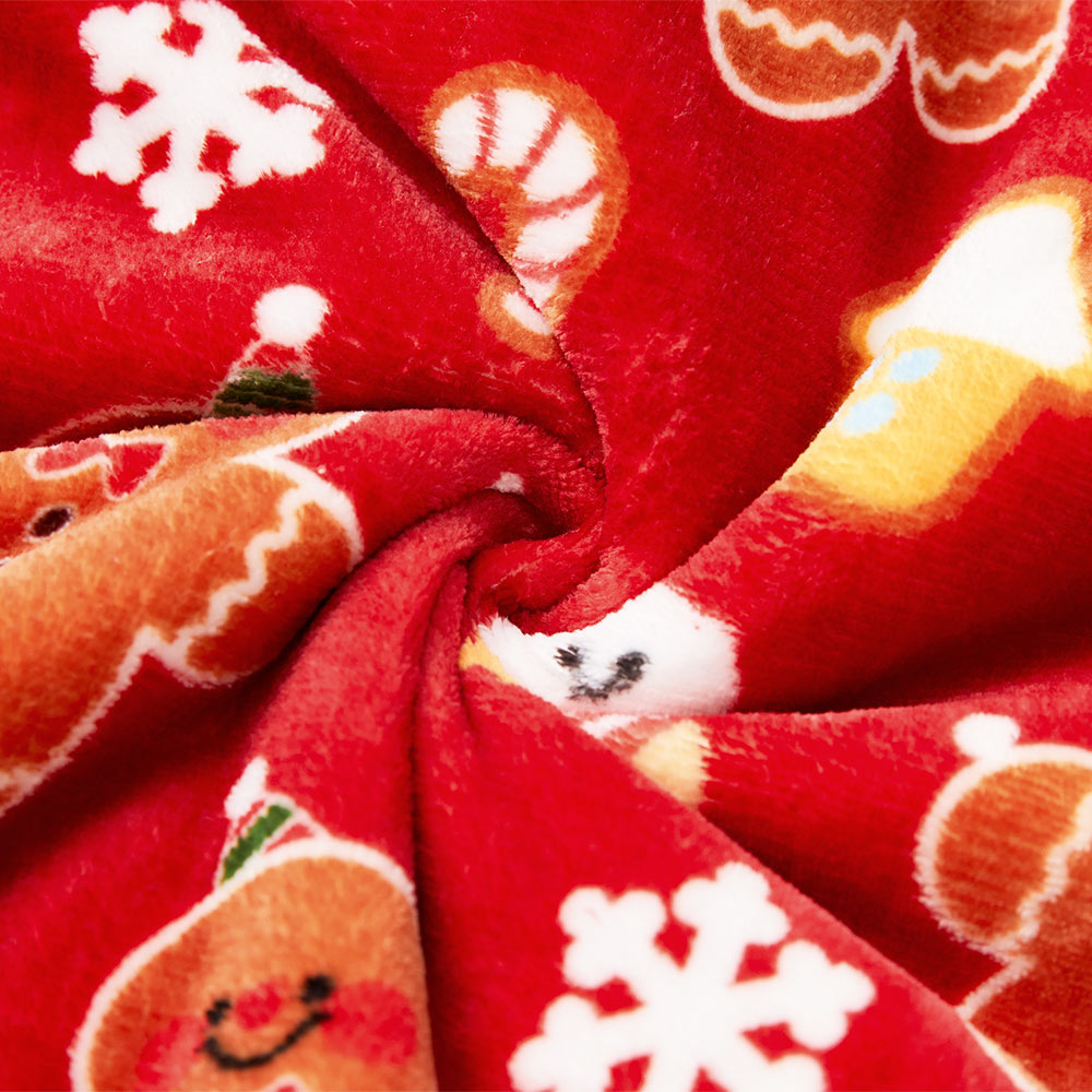OLAOLA Christmas Gingerbread Man Red Wearable Blanket Hoodie Animals Onesie Oversized Soft Homwear For Adult