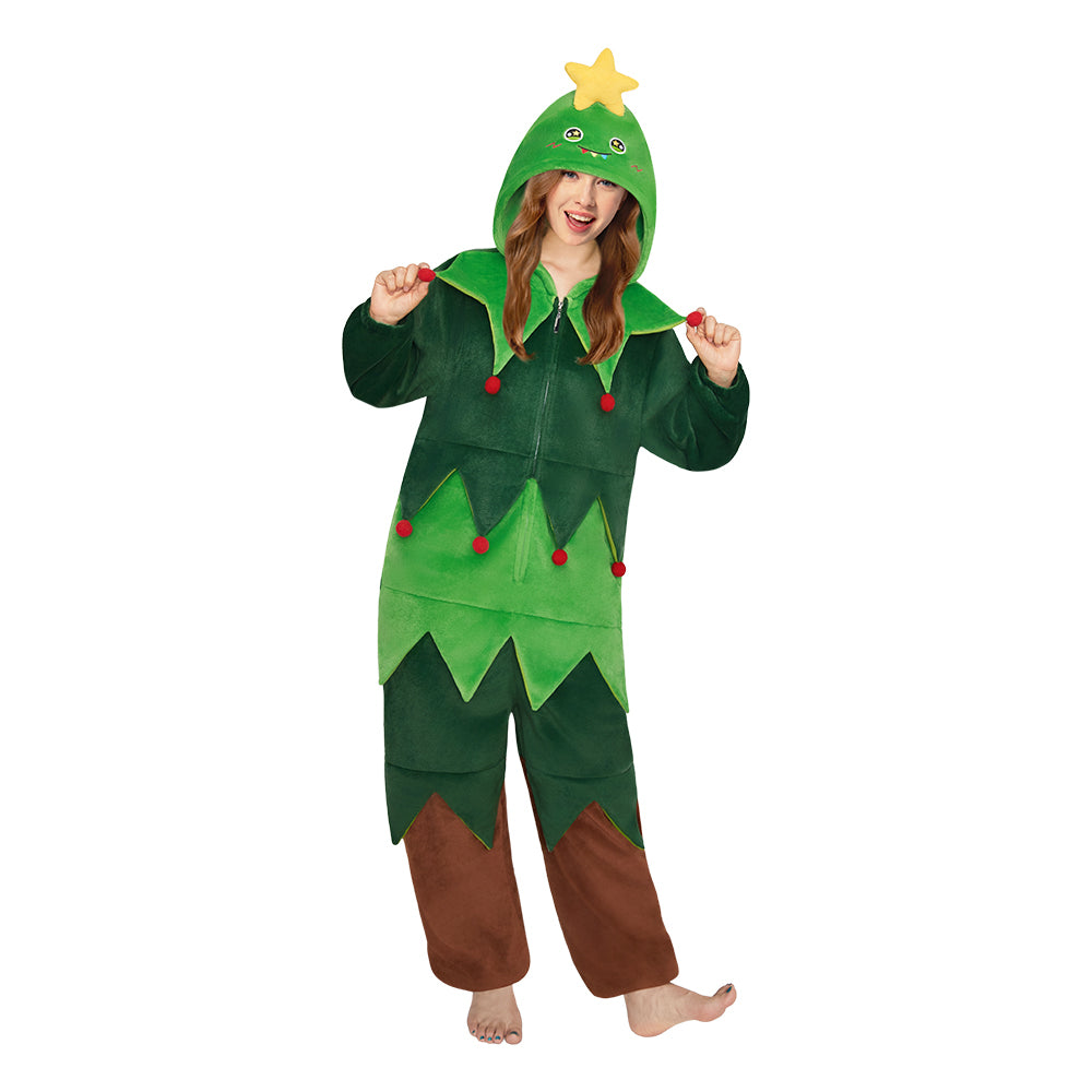 OLAOLA Christmas Tree Christmas Onesie Soft Cozy Loungewear Winter One Piece Pajamas Halloween Funny Costume For Unisex Adult