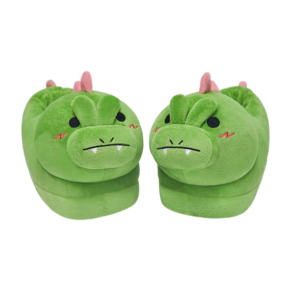 OLAOLA Dinosaur Slippers Warm Plush Animal Indoor Non-slip Home Fluffy Thick Bottom Shoes Gifts For Birthday Christmas