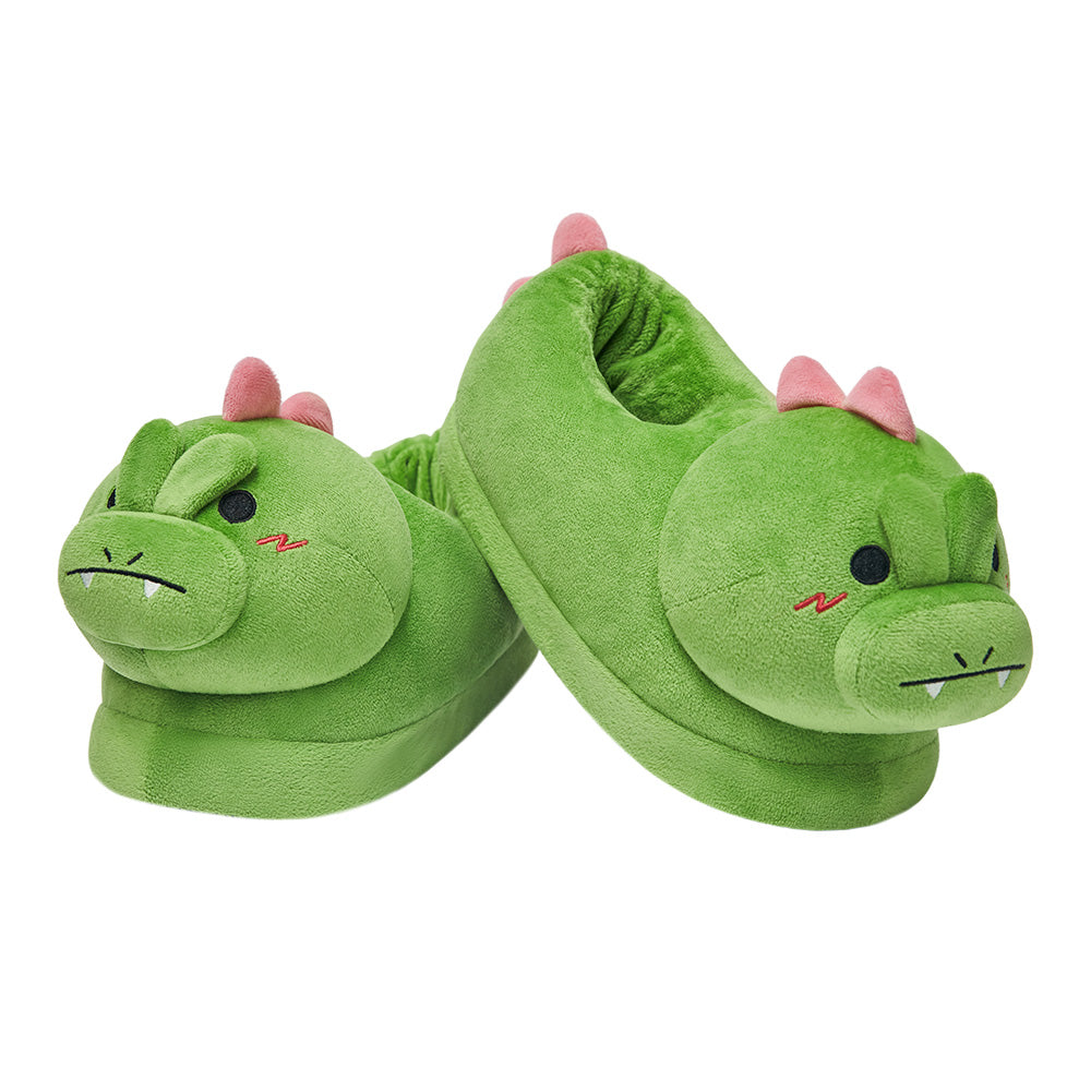 OLAOLA Dinosaur Slippers Warm Plush Animal Indoor Non-slip Home Fluffy Thick Bottom Shoes Gifts For Birthday Christmas