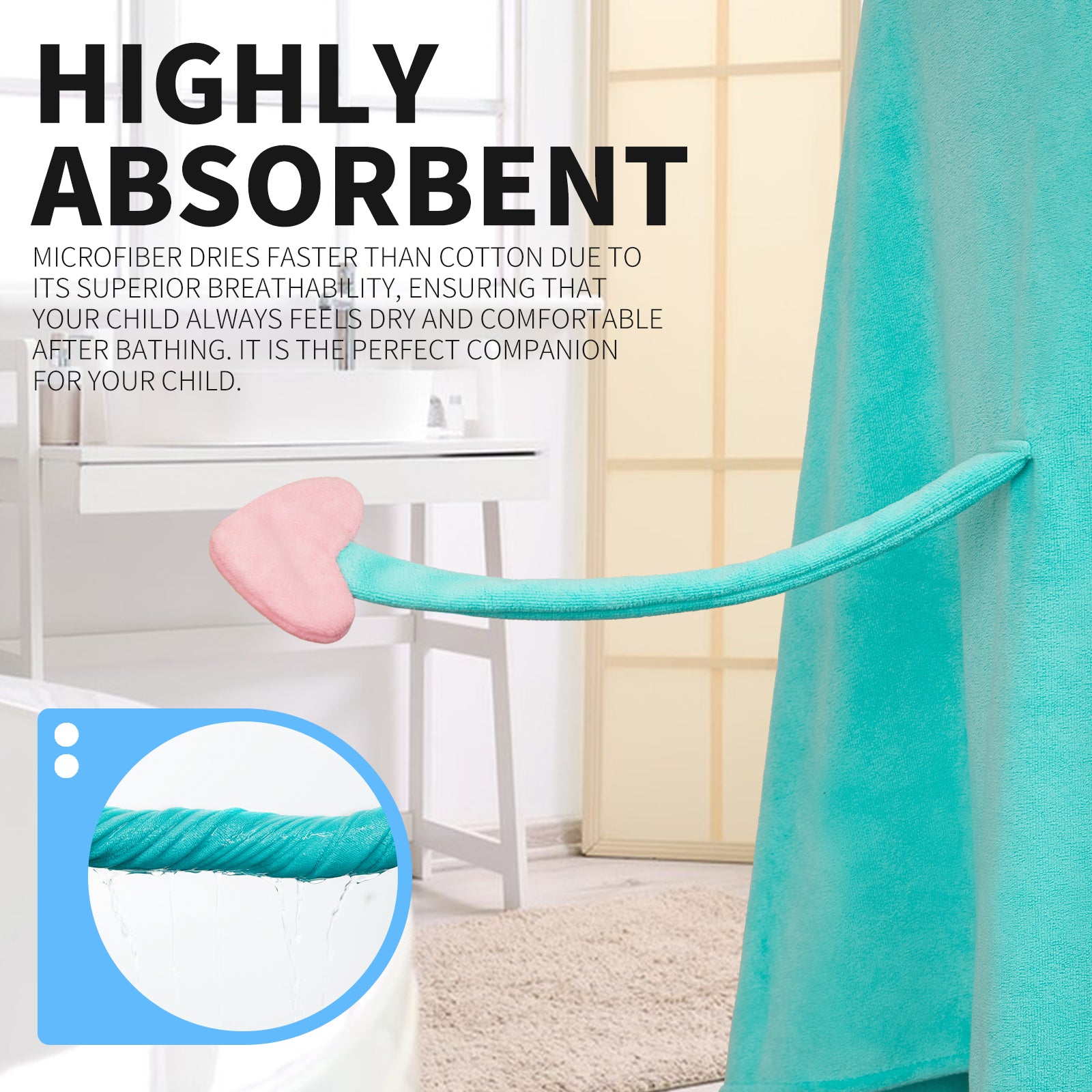 OLAOLA Elephant Hooded Towel Soft Thick Bath Beach Towel Absorbent Toddler Bath Towel Wrap Swim Pool Towels Poncho For 3-12 Years Kids