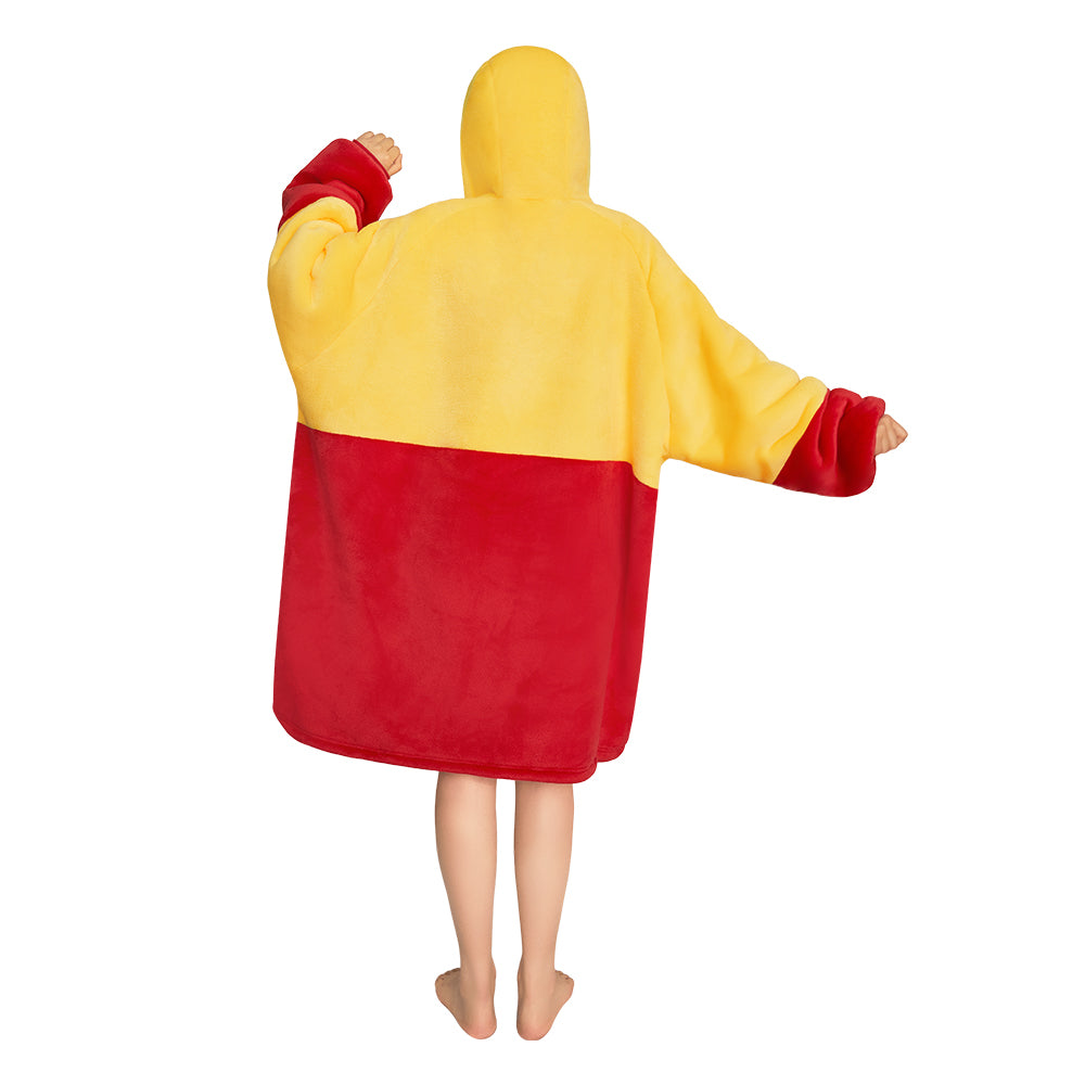 OLAOLA French Fries Wearable Blanket Hoodie Food Onesie Oversized Soft Homewear With Pocket For Adult Unisex Halloween Christmas Costume