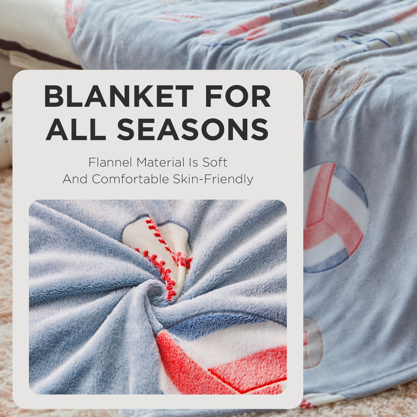 OLAOLA Glow In The Dark Blanket Soccer for Kids Soft Cozy Football Luminous Flannel Throw Blankets For Birthday Gift