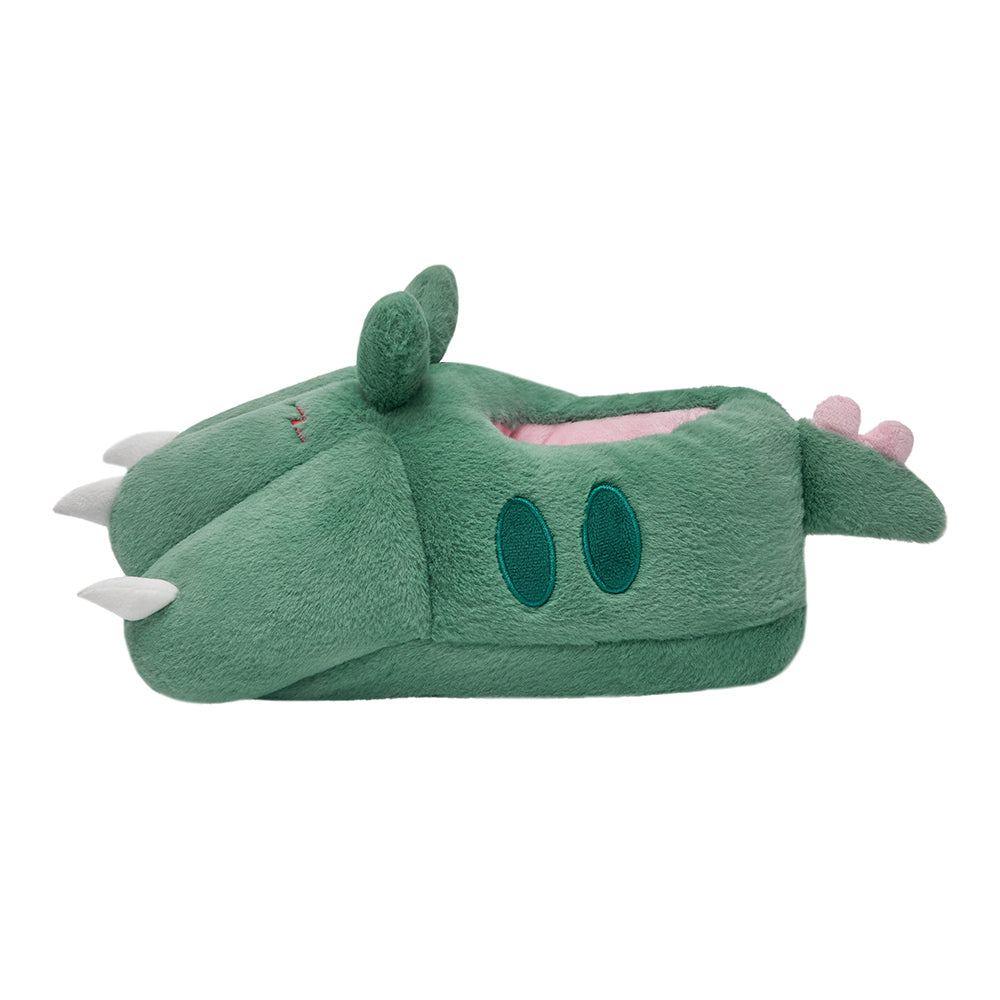 OLAOLA Green Dinosaur Paw Slippers Warm Plush Animal Indoor Non-slip Home Fluffy Thick Bottom Shoes Gifts For Birthday Christmas