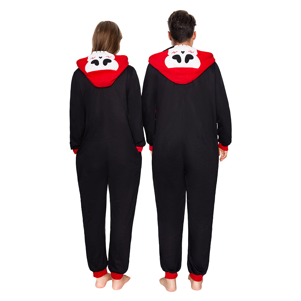 OLAOLA Halloween Skeleton Glow In The Dark Pajamas Plush Animal Onesie Adult Soft Skull Sleepwear Carnival Party Suit