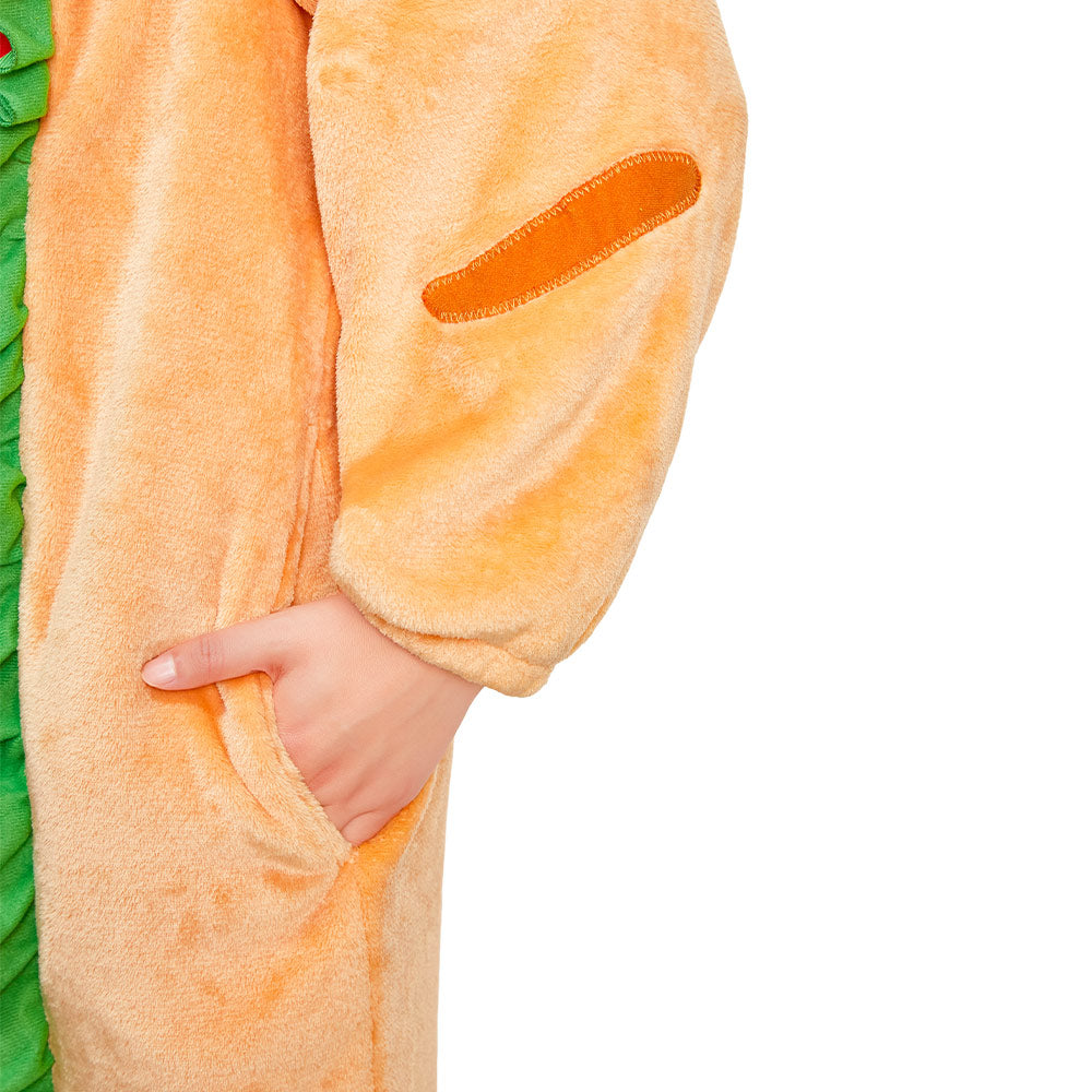 OLAOLA Hot Dog Pajamas Food Onesie Plush Warm Home One Piece Homewear For Adult Halloween Sleepwear Party