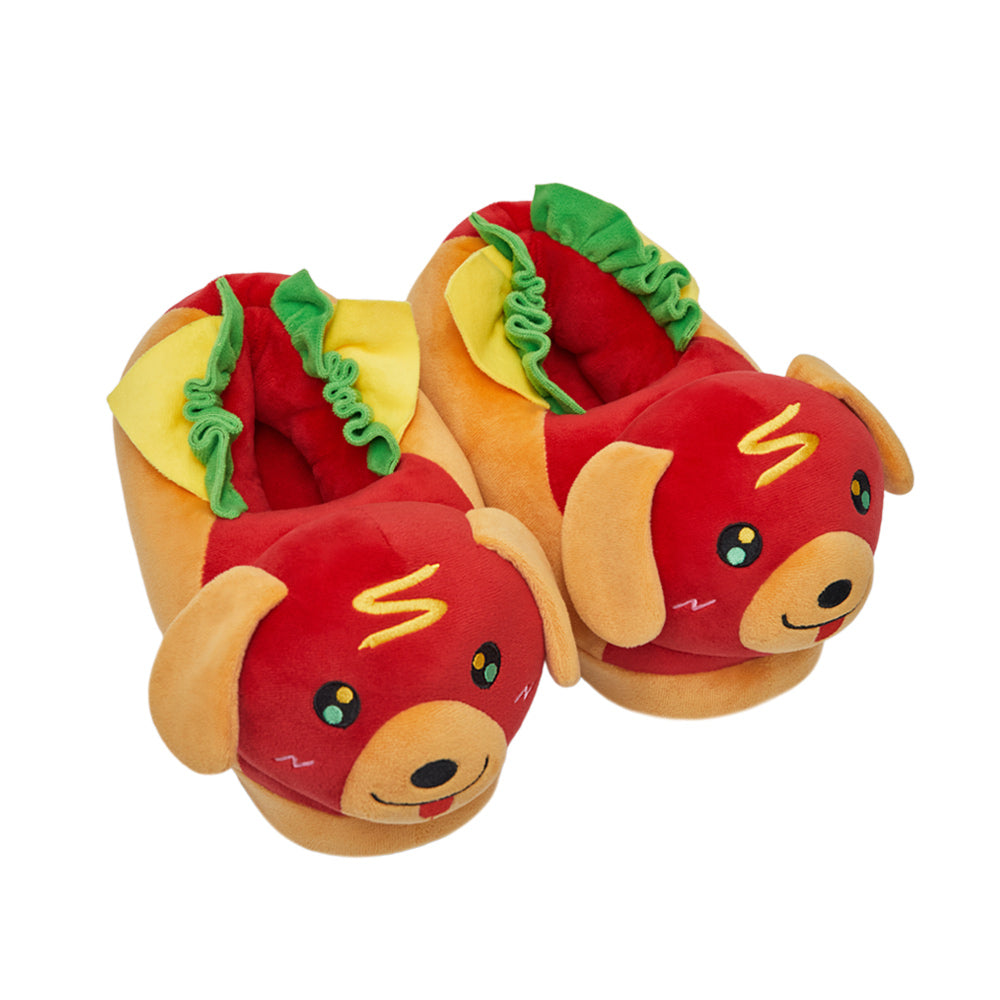 OLAOLA Hot Dog Slippers Warm Plush Animal Indoor Non-slip Home Fluffy Thick Bottom Shoes Gifts For Birthday Christmas
