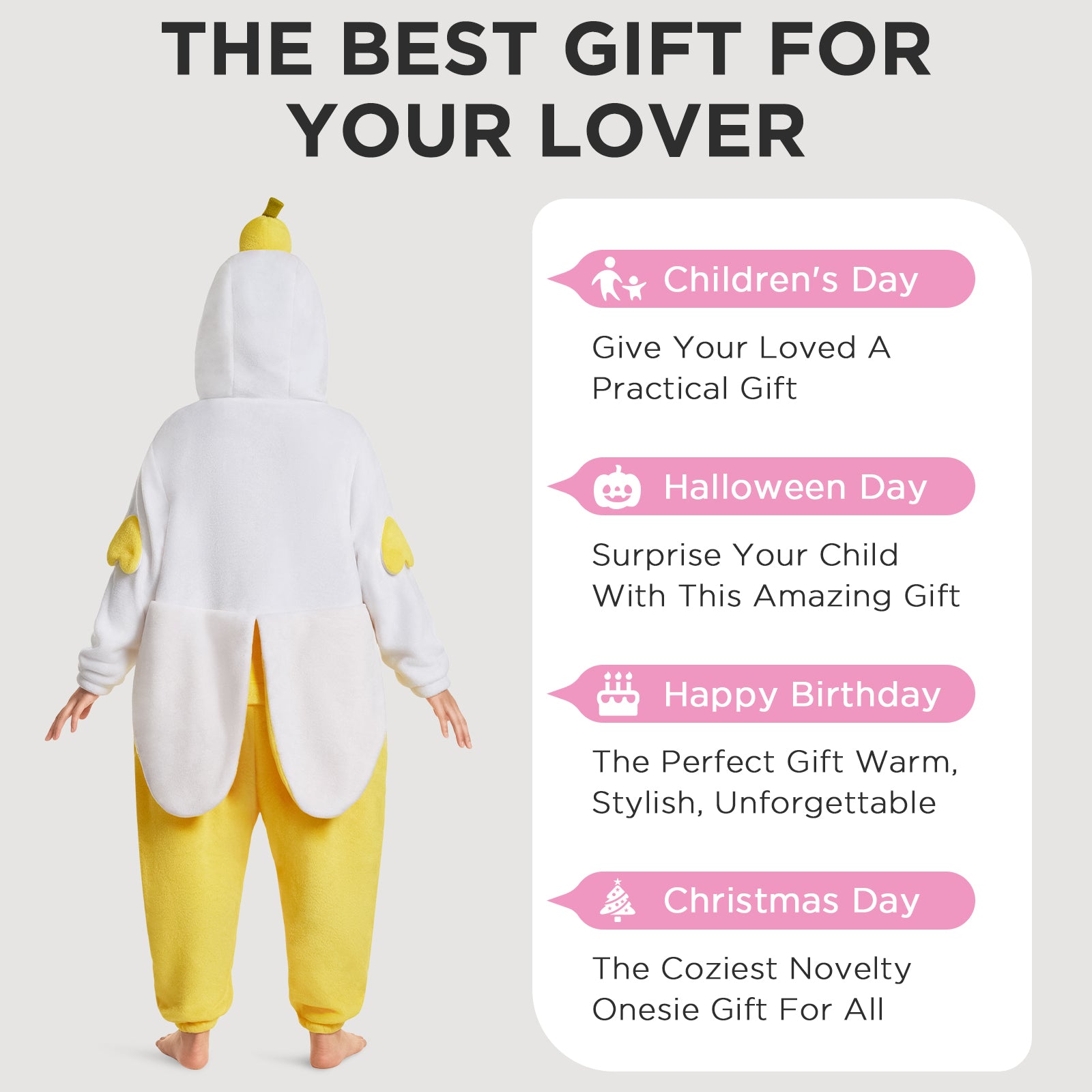 OLAOLA Kids Banana Chicken Animal Onesie Cozy Flannel Pajamas Plush One Piece Childen Cosplay Sleepwear Halloween Christmas Costume