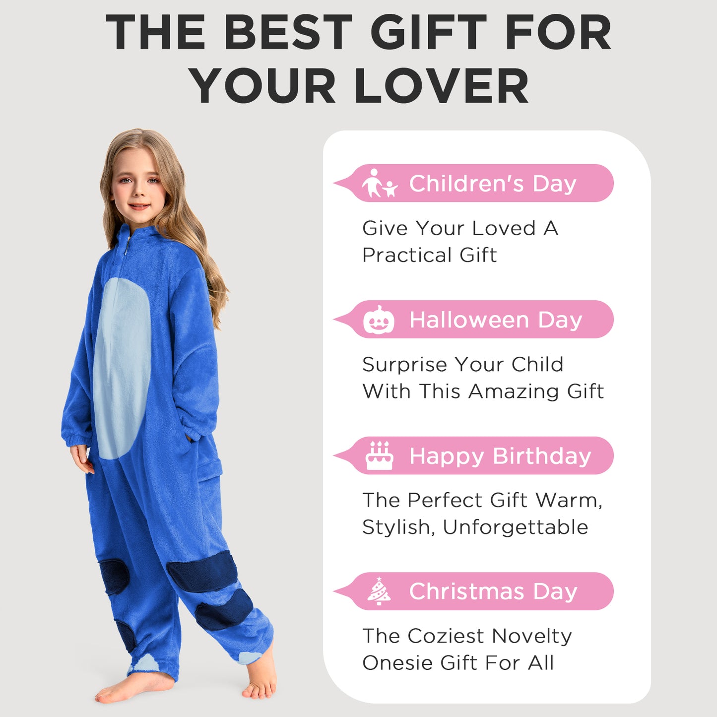 OLAOLA Kids Blue Dinosaur Animal Onesie Plush Soft Flannel Warm Home Pajamas One-Piece Sleepwear