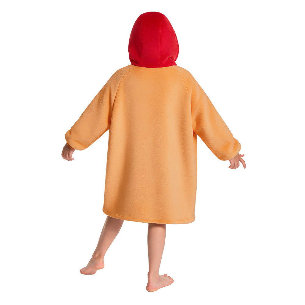 OLAOLA Kids Hot Dog Wearable Blanket Hoodie Oversized Food Onesie Soft Warm Cozy Homewear With Pocket For Children Halloween Christmas Costume