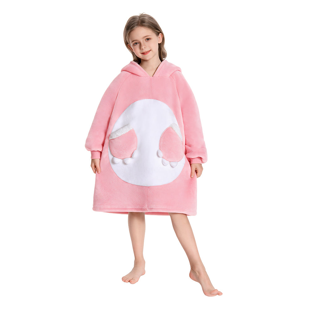 OLAOLA Kids Pink Dinosaur Wearable Blanket Hoodie Oversized Animal Onesie Soft Warm Cozy Homewear With Pocket For Children