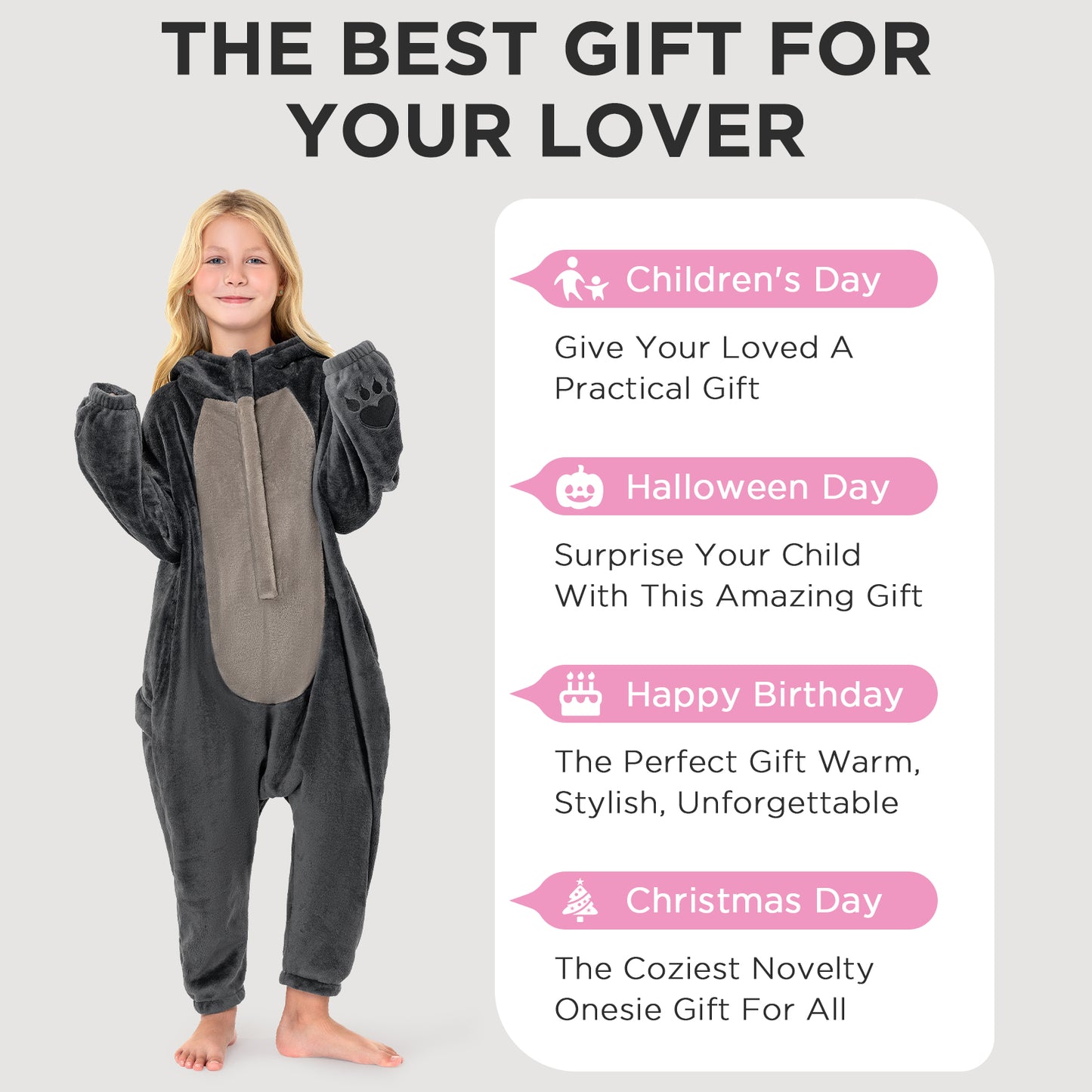 OLAOLA Kids Raccoon Animal Onesie Plush Soft Flannel Warm Home Pajamas One-Piece Sleepwear