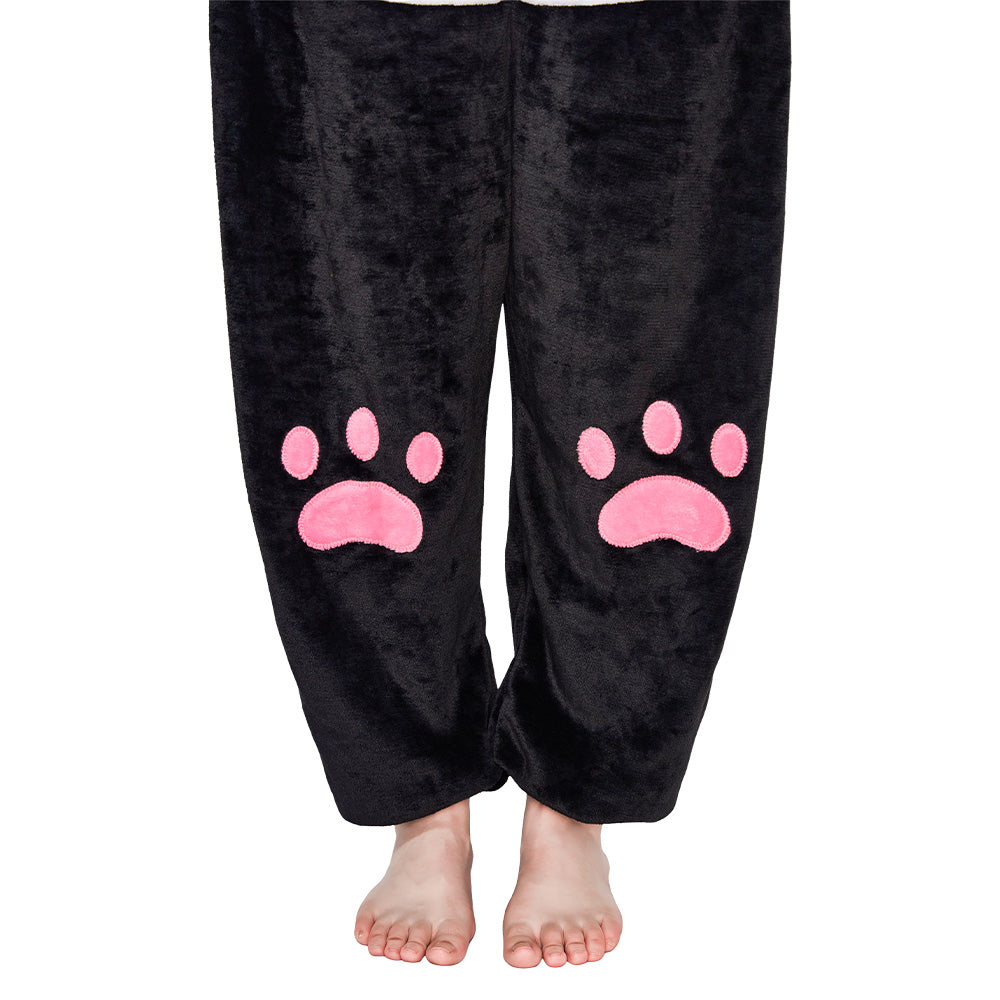 OLAOLA Panda Animal Hoodie Pajamas With Pockets Unisex Adult Flannel Animals Onesie Sleepwear Halloween Cosplay Costume