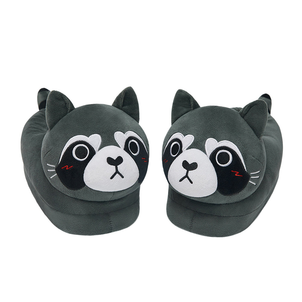OLAOLA Raccoon Slippers Warm Plush Animal Indoor Non-slip Home Fluffy Thick Bottom Shoes Gifts For Birthday Christmas
