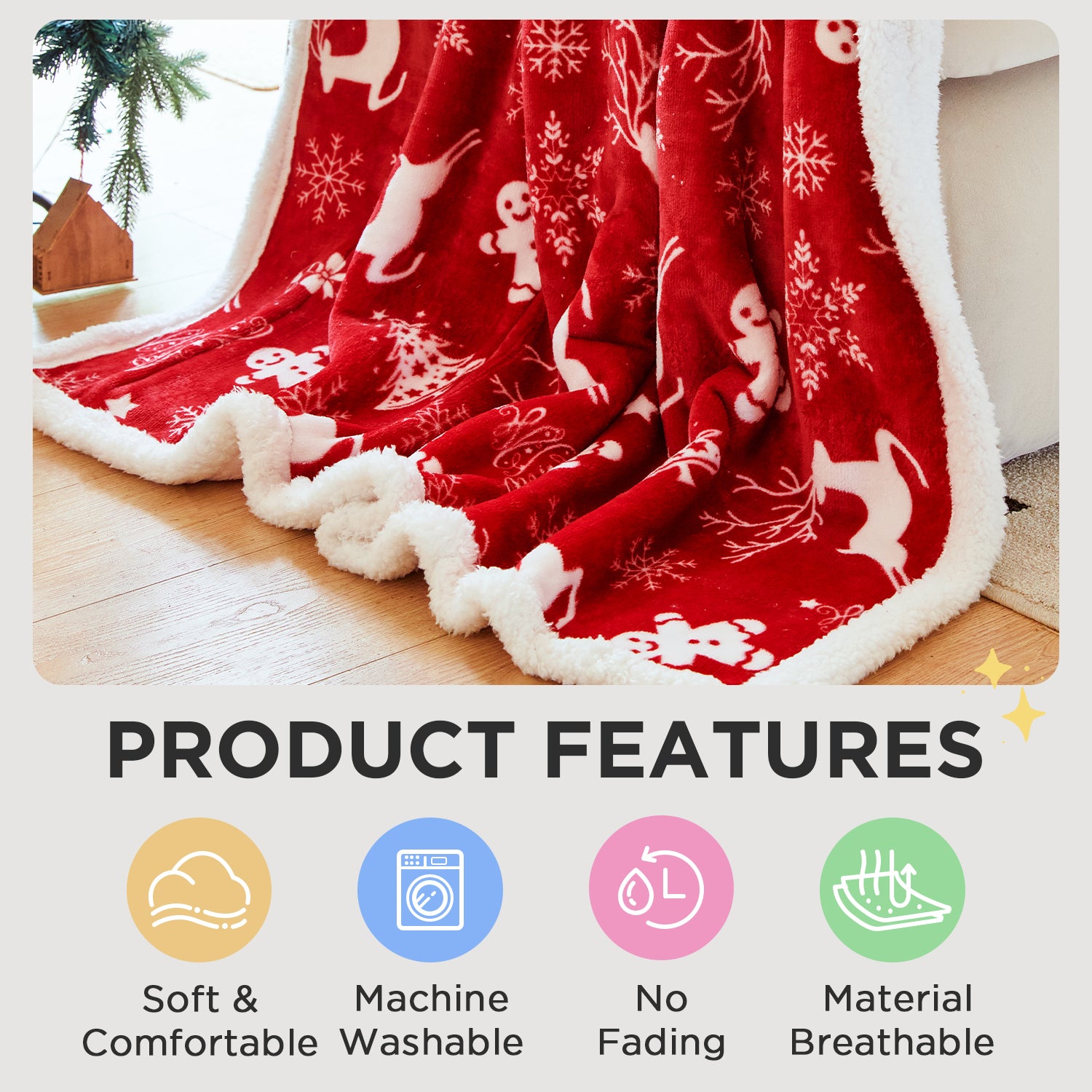 OLAOLA Red Christmas Flannel Blanket With Hat Original Design Warm Fuzzy Soft Bed Couch Sofa Throw Blanket Home Decoration