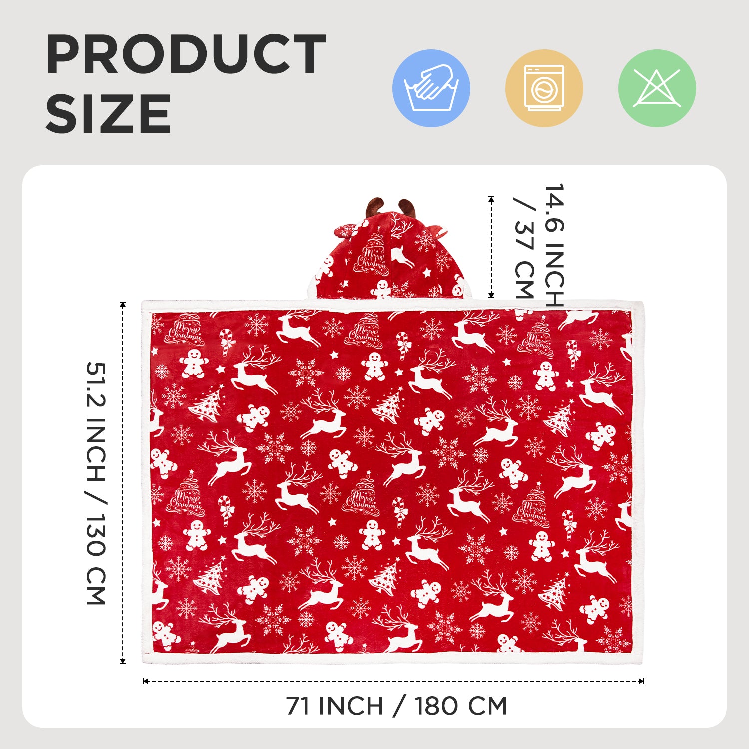 OLAOLA Red Christmas Flannel Blanket With Hat Original Design Warm Fuzzy Soft Bed Couch Sofa Throw Blanket Home Decoration