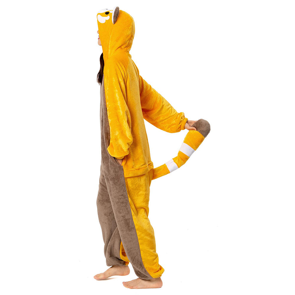 OLAOLA Red Panda Onesie Pajamas for Adults Unisex Plush Animal One-Piece Sleepwear Warm Cozy Costume Home Loungewear