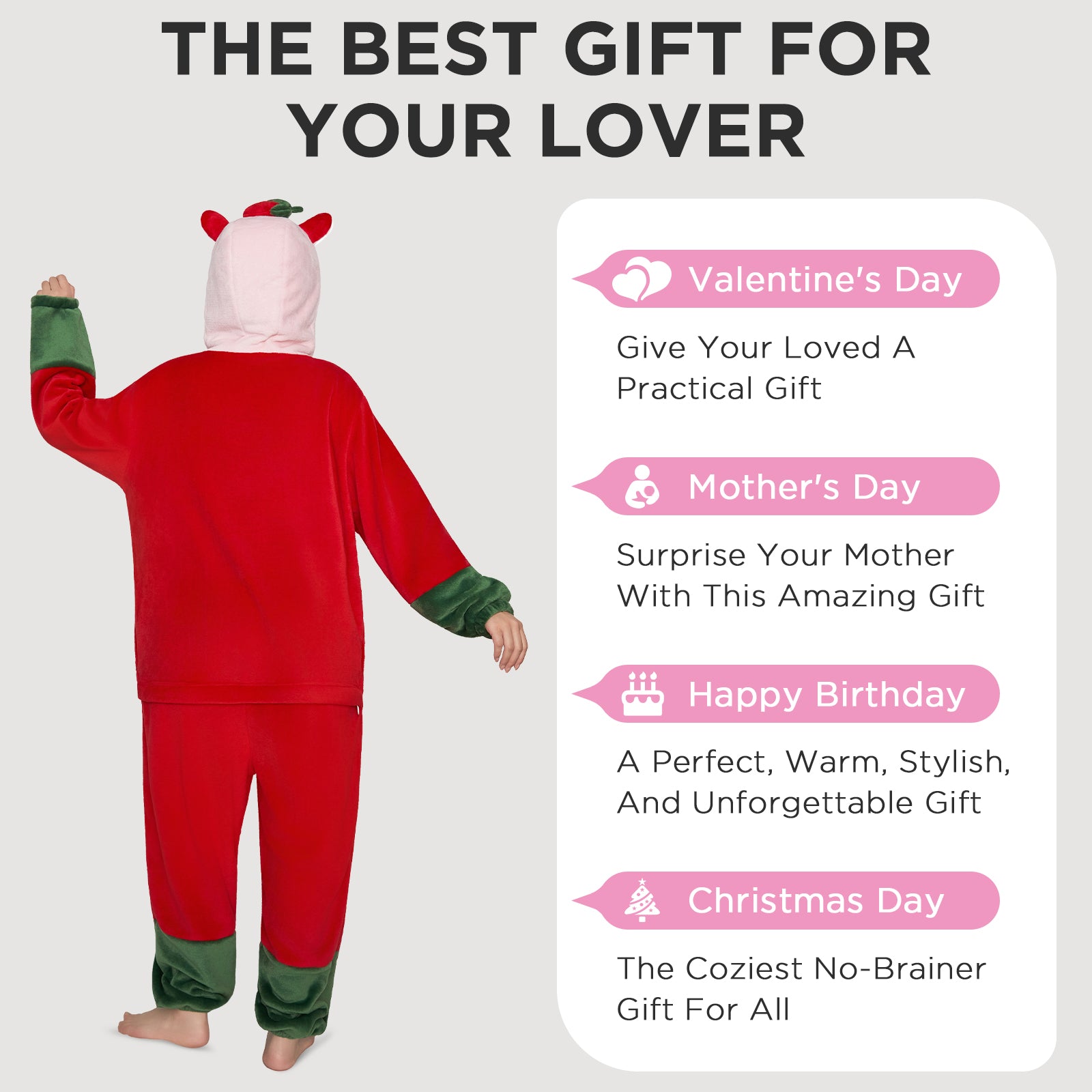 OLAOLA Strawberry Capybara Pajamas Animals Onesie Plush Warm Home One Piece For Adult Unisex Halloween Costume