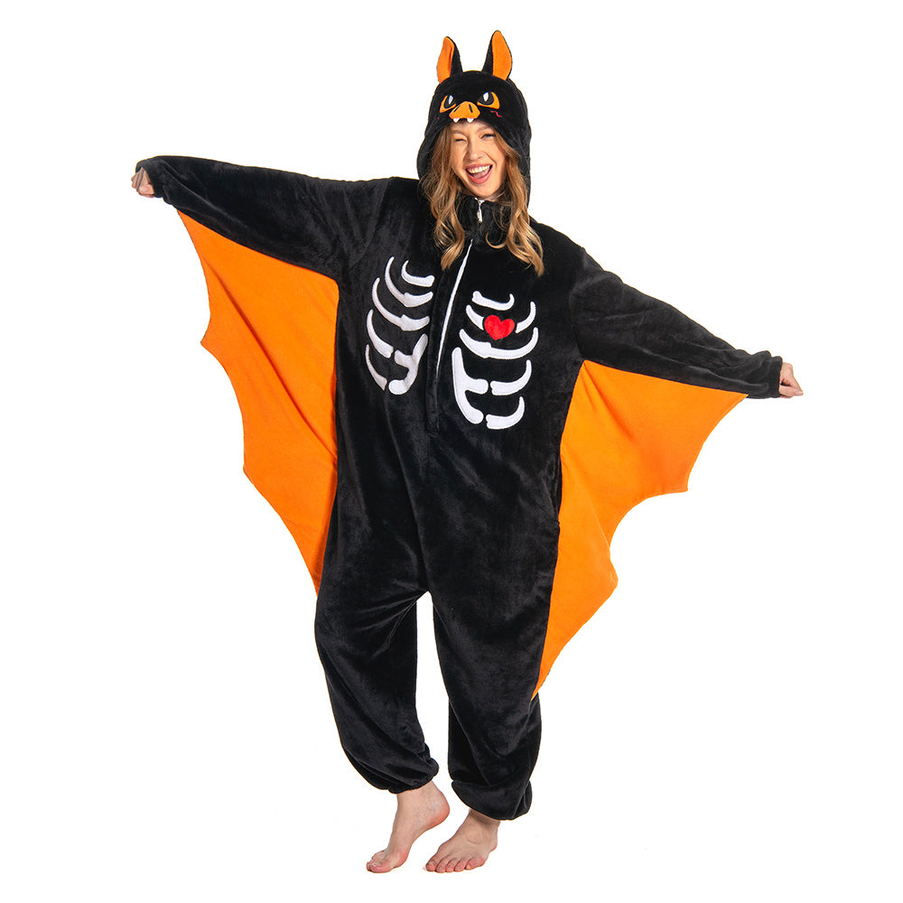 OLAOLA Unisex Adult Plush Bat Animals Onesie Pajamas Warm Home One-Piece Sleepwear