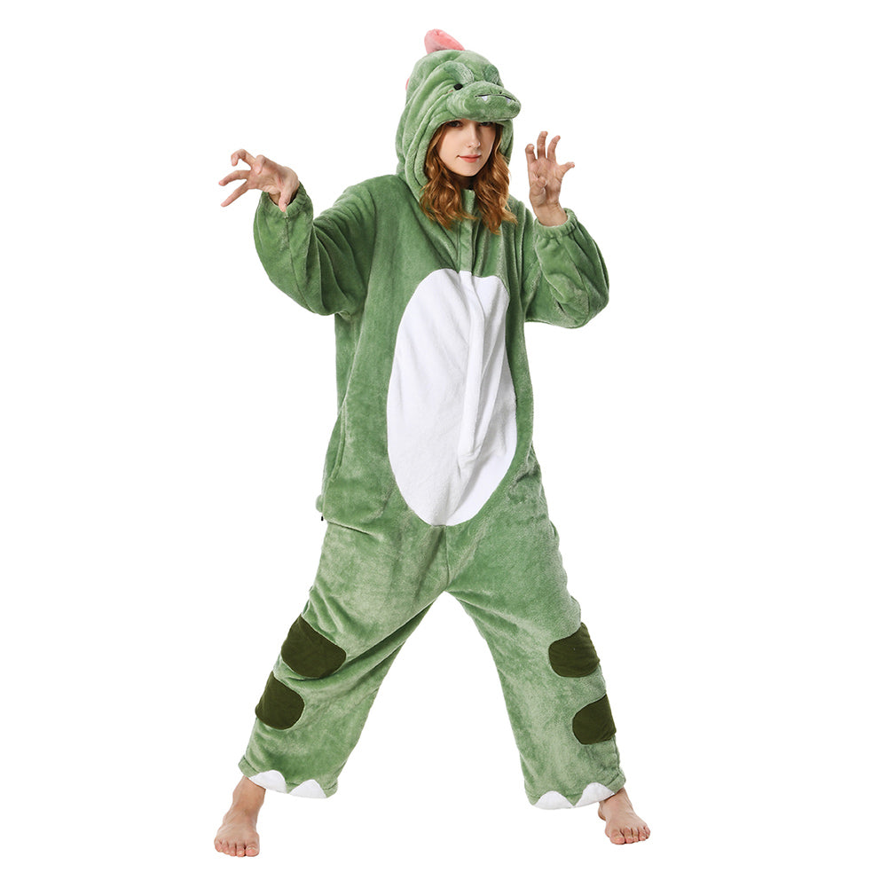 OLAOLA Unisex Adult Plush Dinosaur Animals Onesie Pajamas Warm Home One-Piece Sleepwear