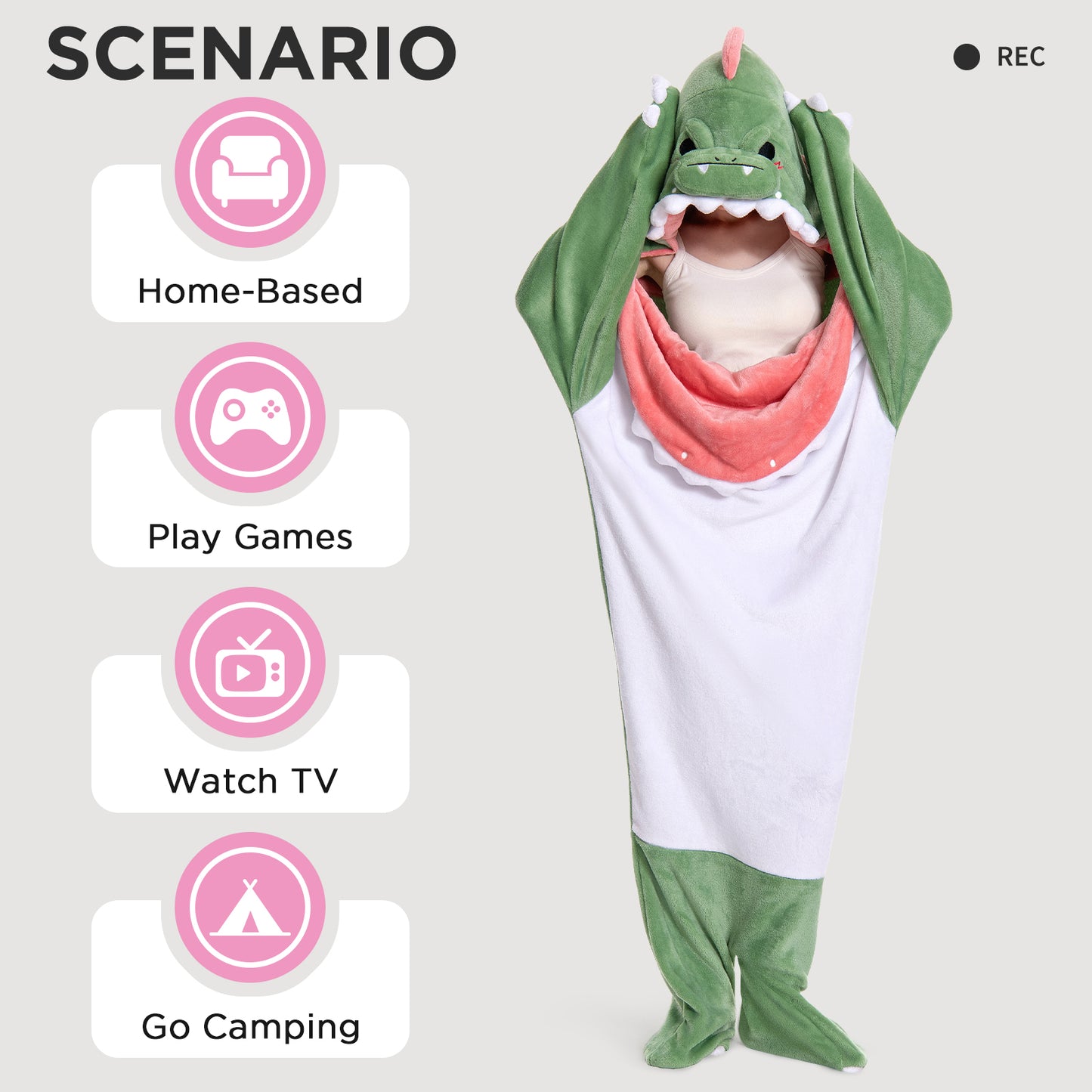 OLAOLA Unisex Adult Plush Dinosaur Blanket Animals Onesie Pajamas Wearable Warm Home One-Piece Sleepwear
