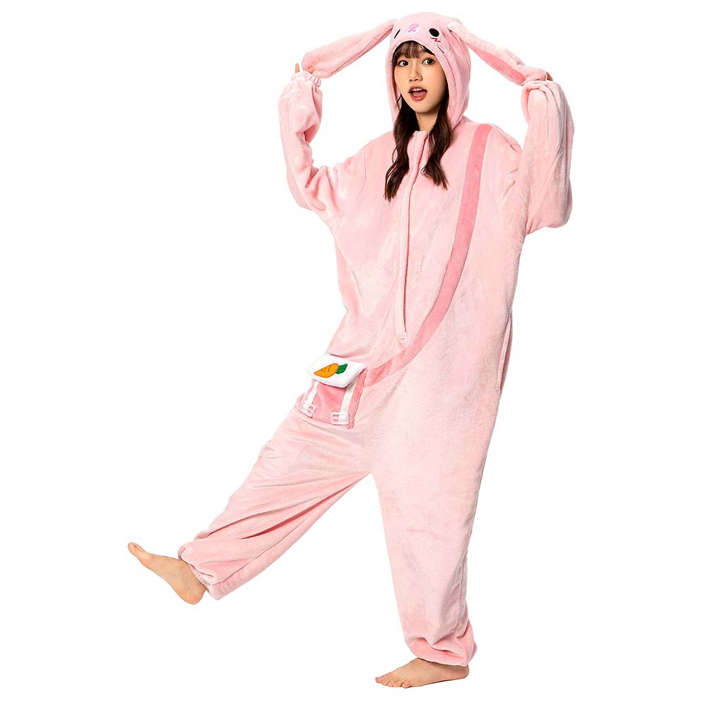 OLAOLA Unisex Adult Plush Bunny Animals Onesie Pajamas Warm Home One-Piece Sleepwear