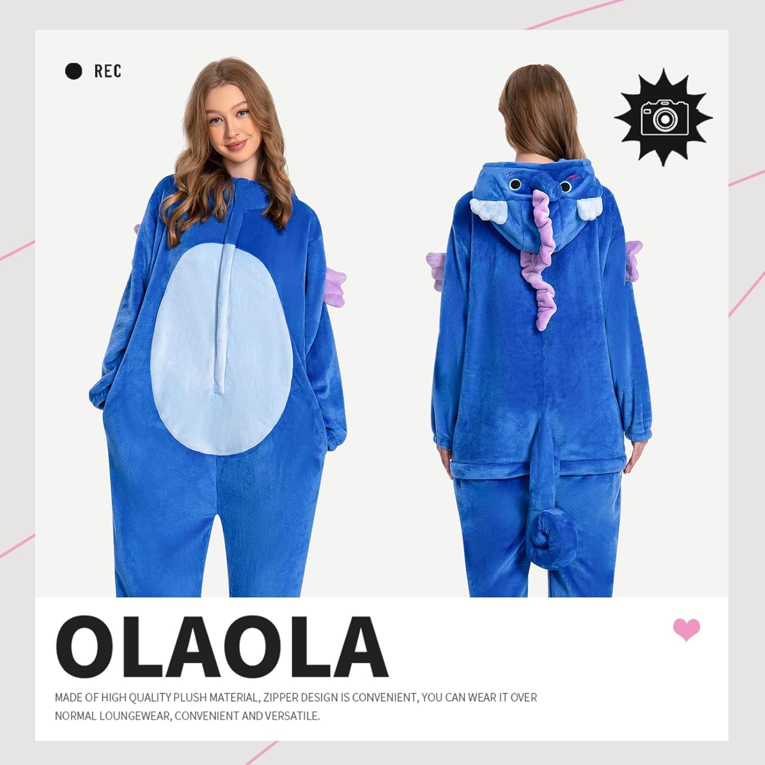 OLAOLA Unisex Adult Plush Seahorses Animals Onesie Pajamas Warm Home One-Piece Sleepwear