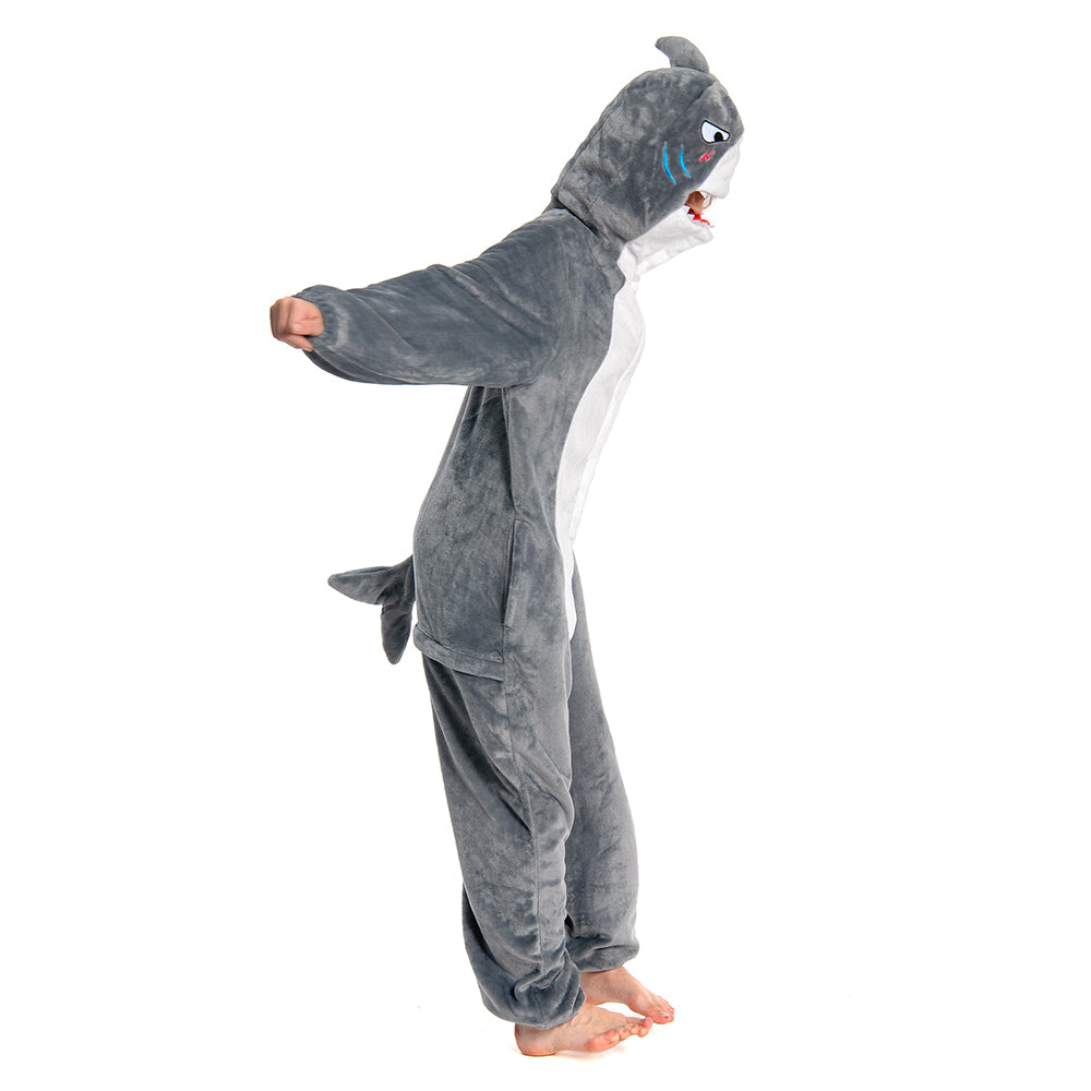 OLAOLA Unisex Adult Plush Shark Animals Onesie Pajamas Warm Home One-Piece Sleepwear