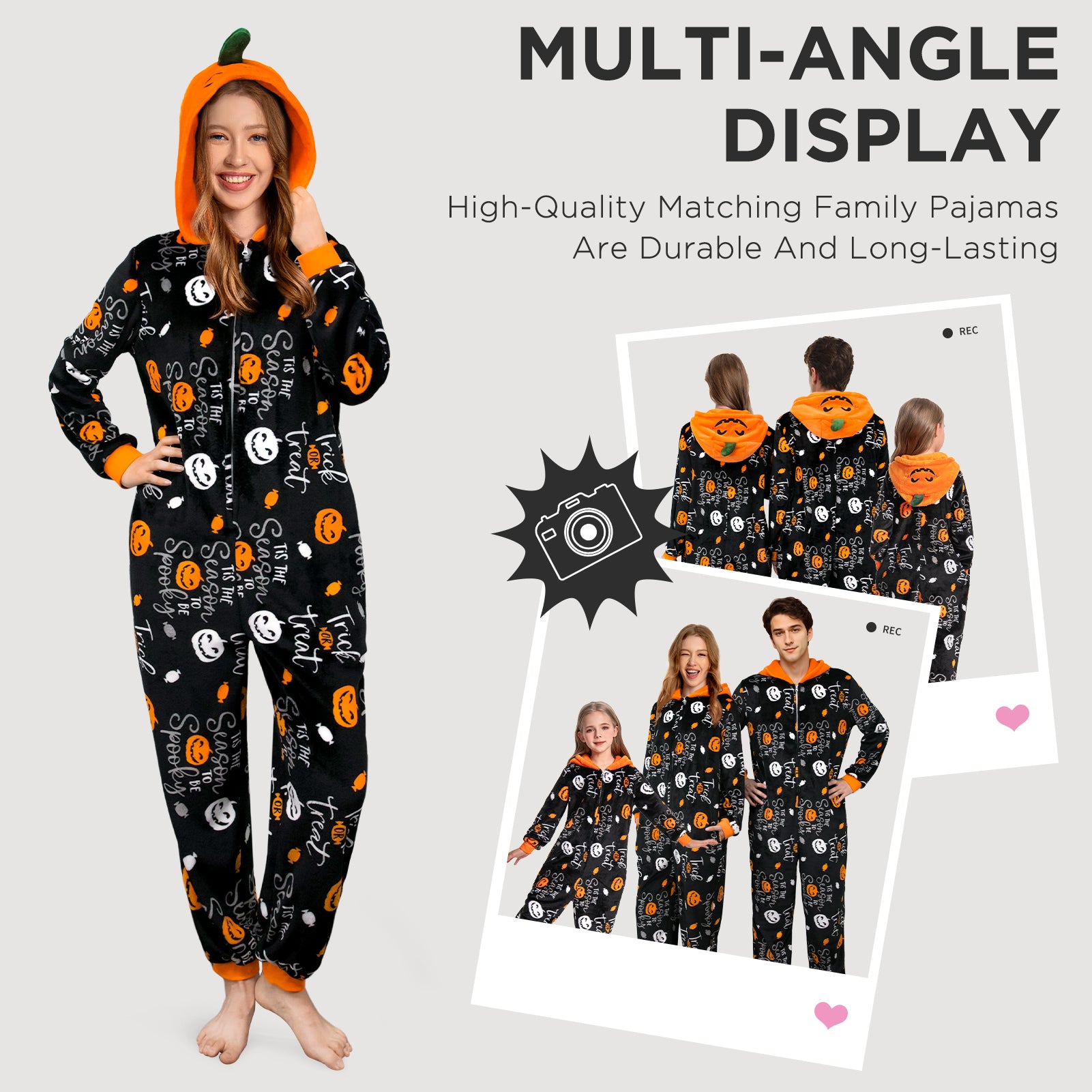 OLAOLA Unisex Adult Printed Pumpkin Plush Food Onesie Pajamas Warm Home One-Piece Sleepwear