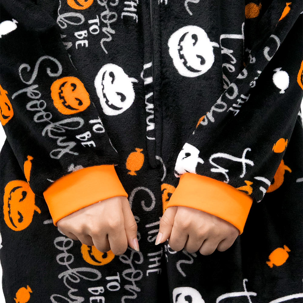 OLAOLA Unisex Adult Printed Pumpkin Plush Food Onesie Pajamas Warm Home One-Piece Sleepwear