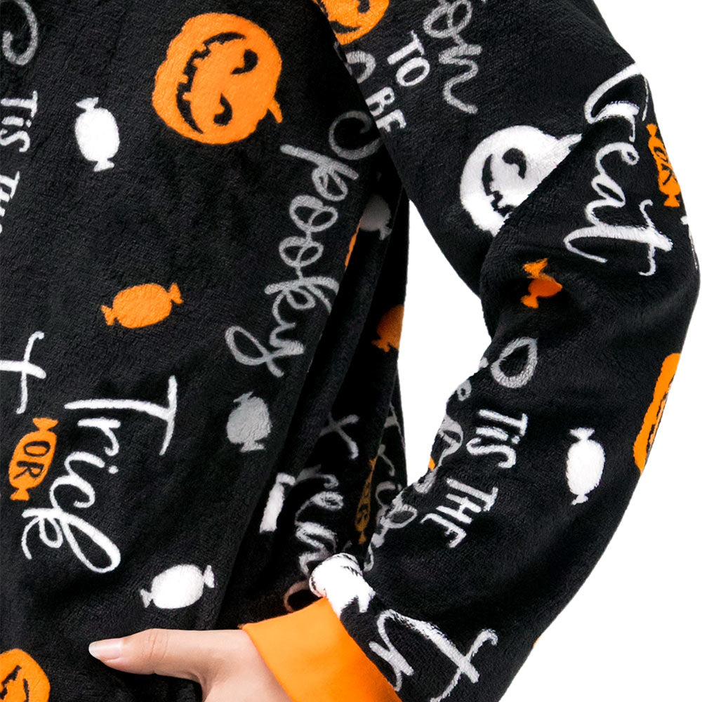 OLAOLA Unisex Adult Printed Pumpkin Plush Food Onesie Pajamas Warm Home One-Piece Sleepwear